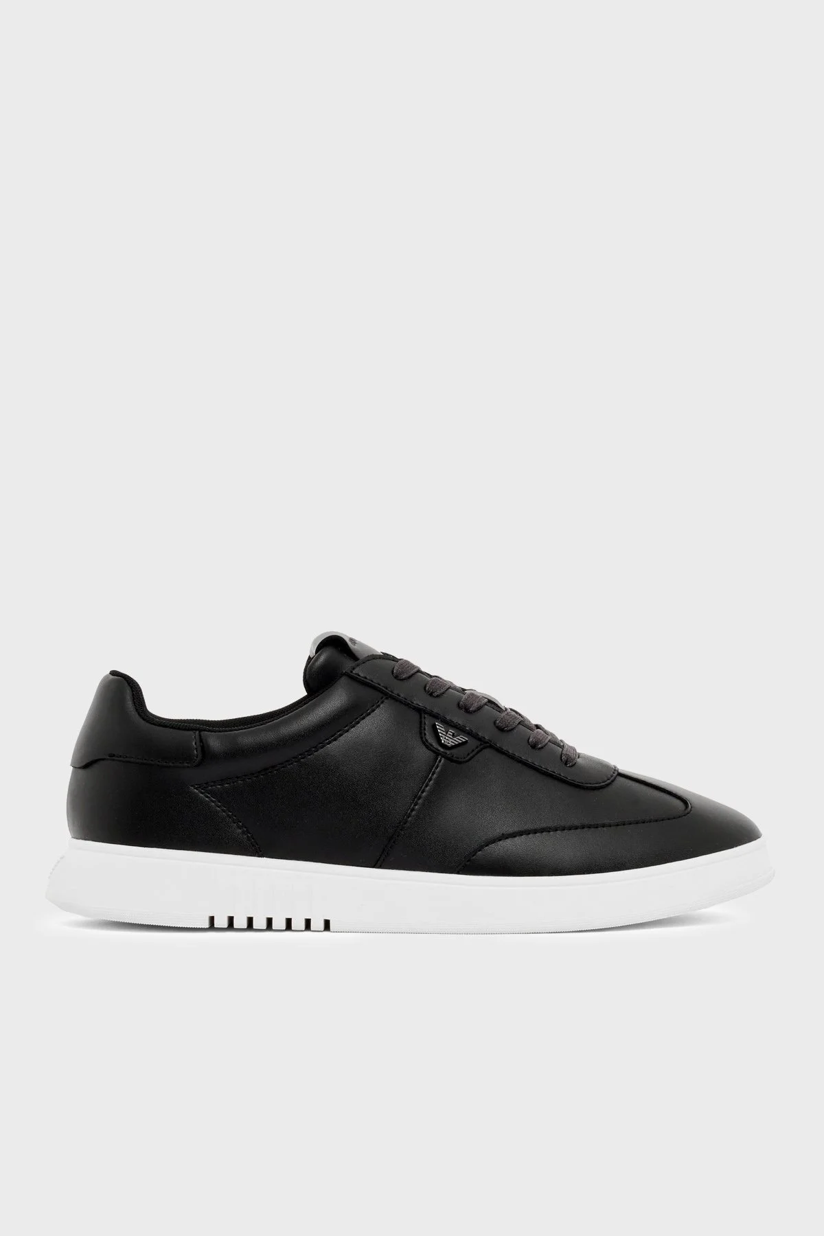 Emporio Armani % 100 Deri Logolu Sneaker Erkek Ayakkabı EM003062 AF20004 UC001 SİYAH - 1