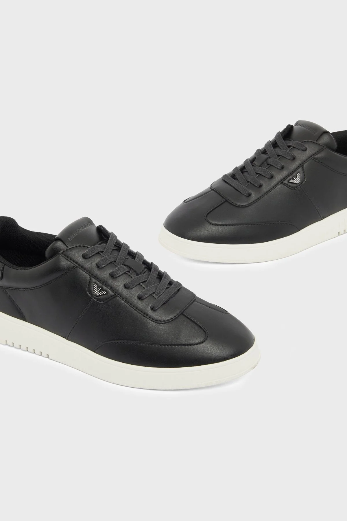 Emporio Armani % 100 Deri Logolu Sneaker Erkek Ayakkabı EM003062 AF20004 UC001 SİYAH - 6