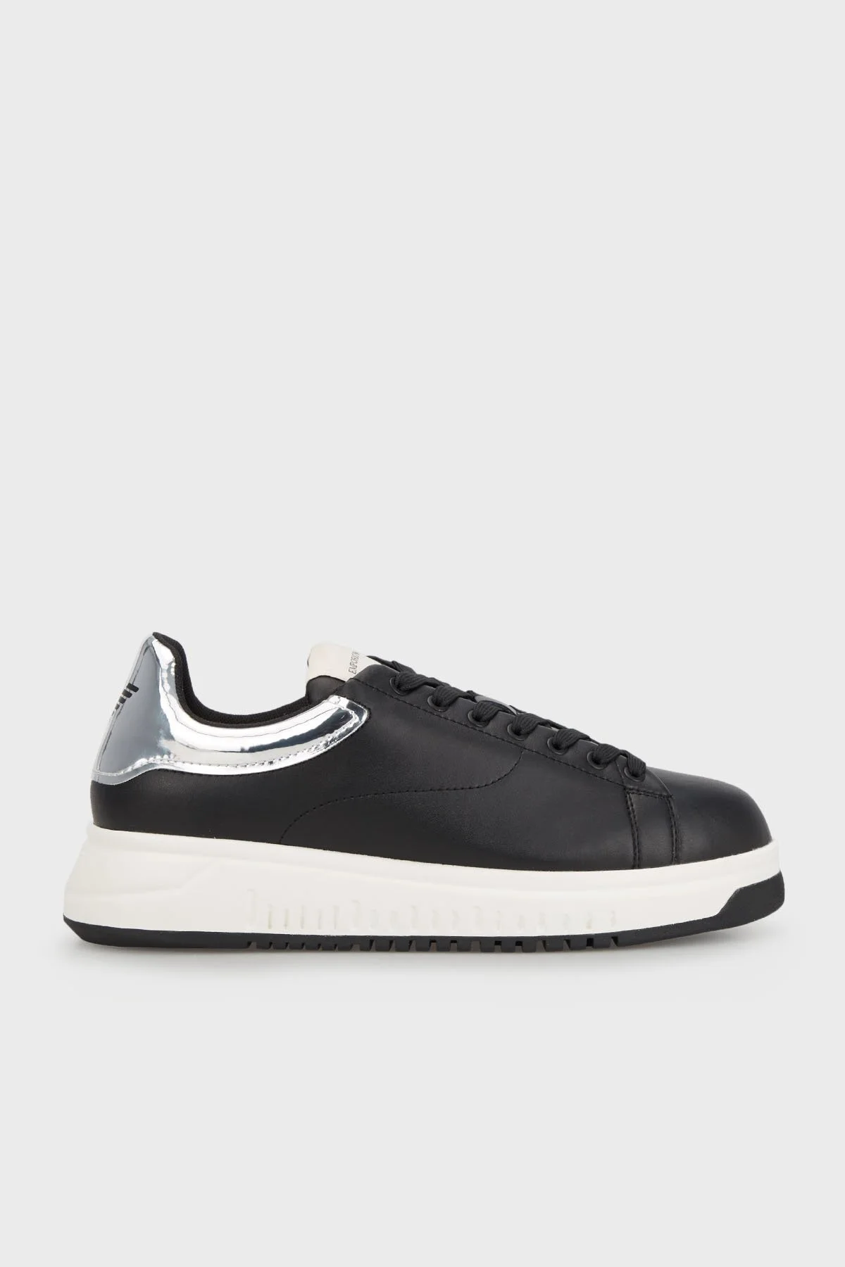 Emporio Armani % 100 Deri Marka Logolu Bağcıklı Erkek Ayakkabı X4X264 XN818 N763 SİYAH - 1