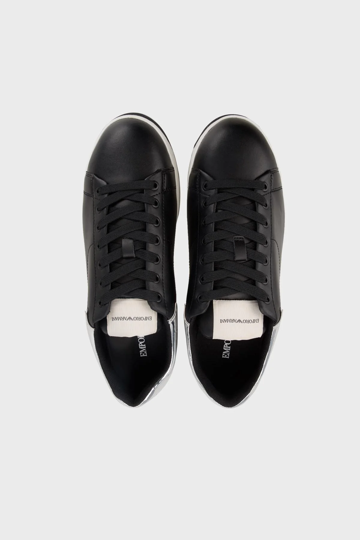 Emporio Armani % 100 Deri Marka Logolu Bağcıklı Erkek Ayakkabı X4X264 XN818 N763 SİYAH - 5