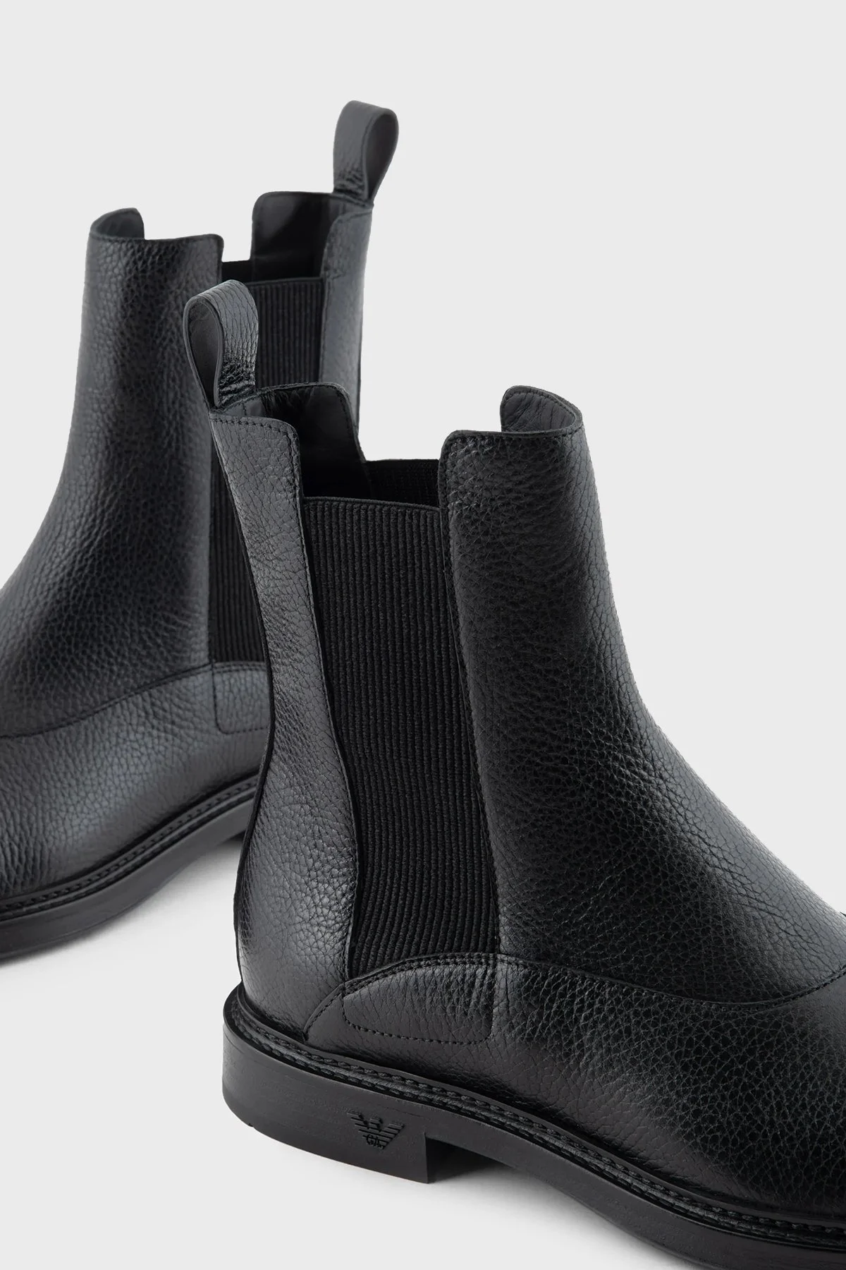 Emporio Armani % 100 Hakiki Deri Chelsea Erkek Bot X4M389 XF583 00002 SİYAH - 11