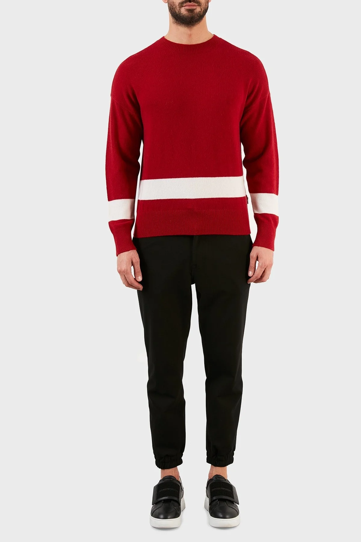 Emporio Armani % 100 Kaşmir Bisiklet Yaka Erkek Kazak 6K1MX4 1MPUZ 0357 KIRMIZI - 5