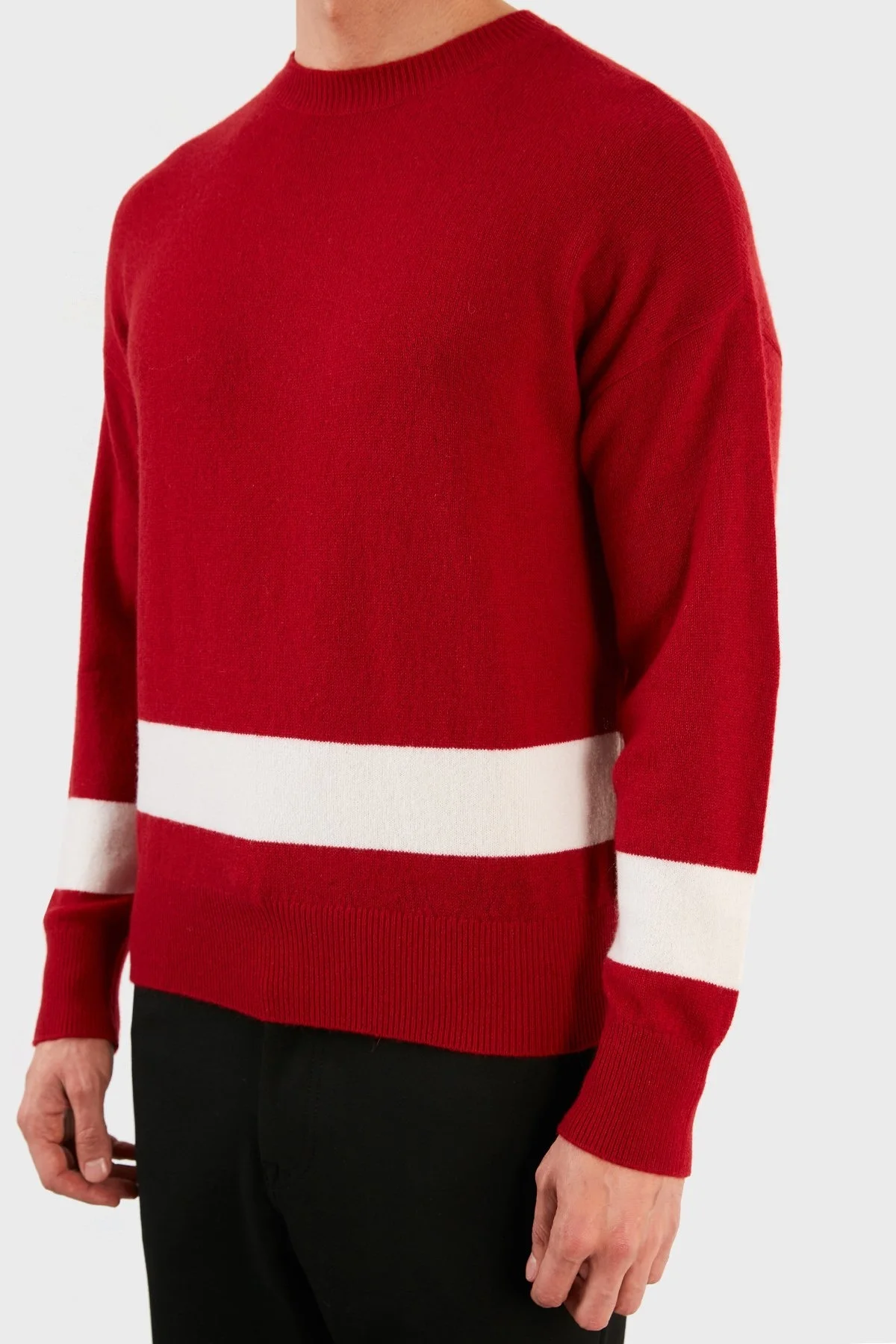 Emporio Armani % 100 Kaşmir Bisiklet Yaka Erkek Kazak 6K1MX4 1MPUZ 0357 KIRMIZI - 6