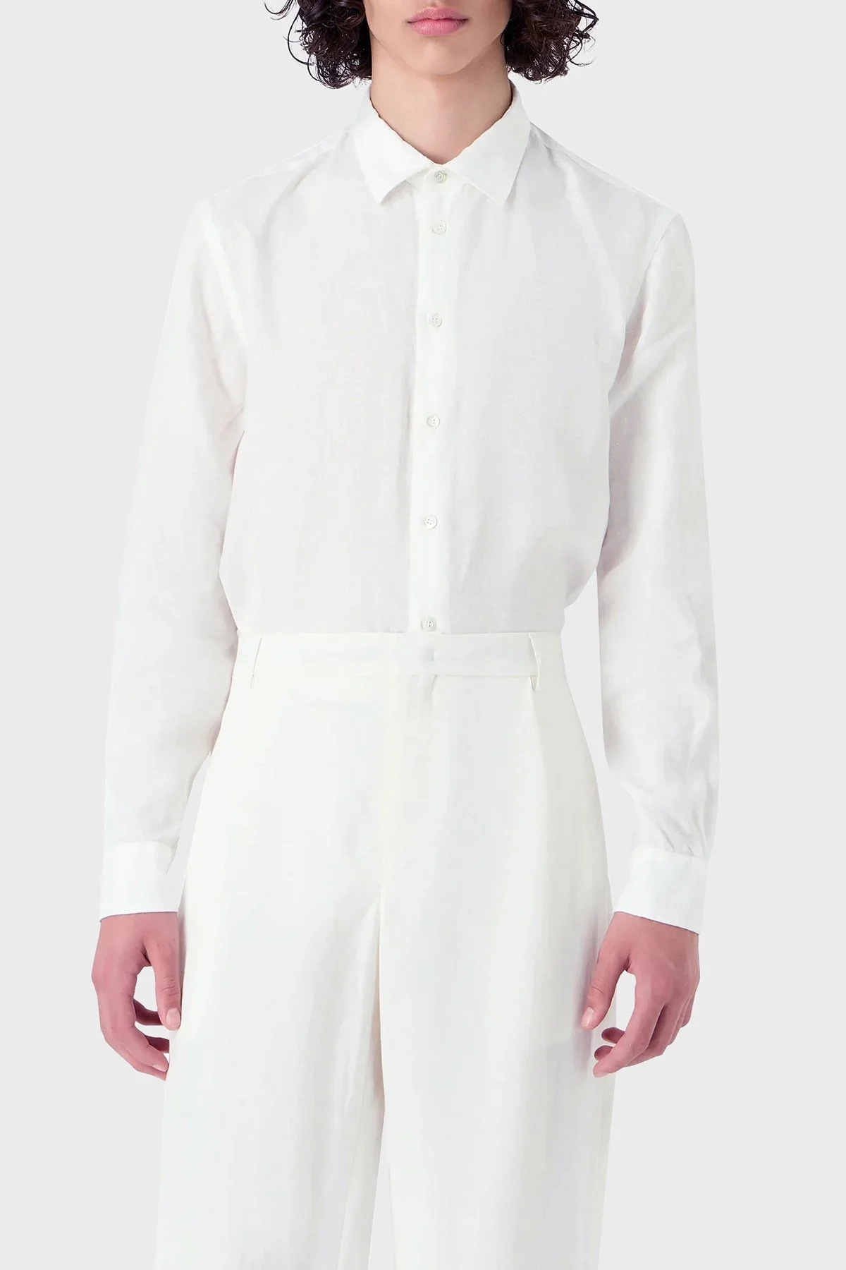 Emporio Armani % 100 Keten Regular Fit Erkek Gömlek E31SM0 010F1 101 BEYAZ - 1