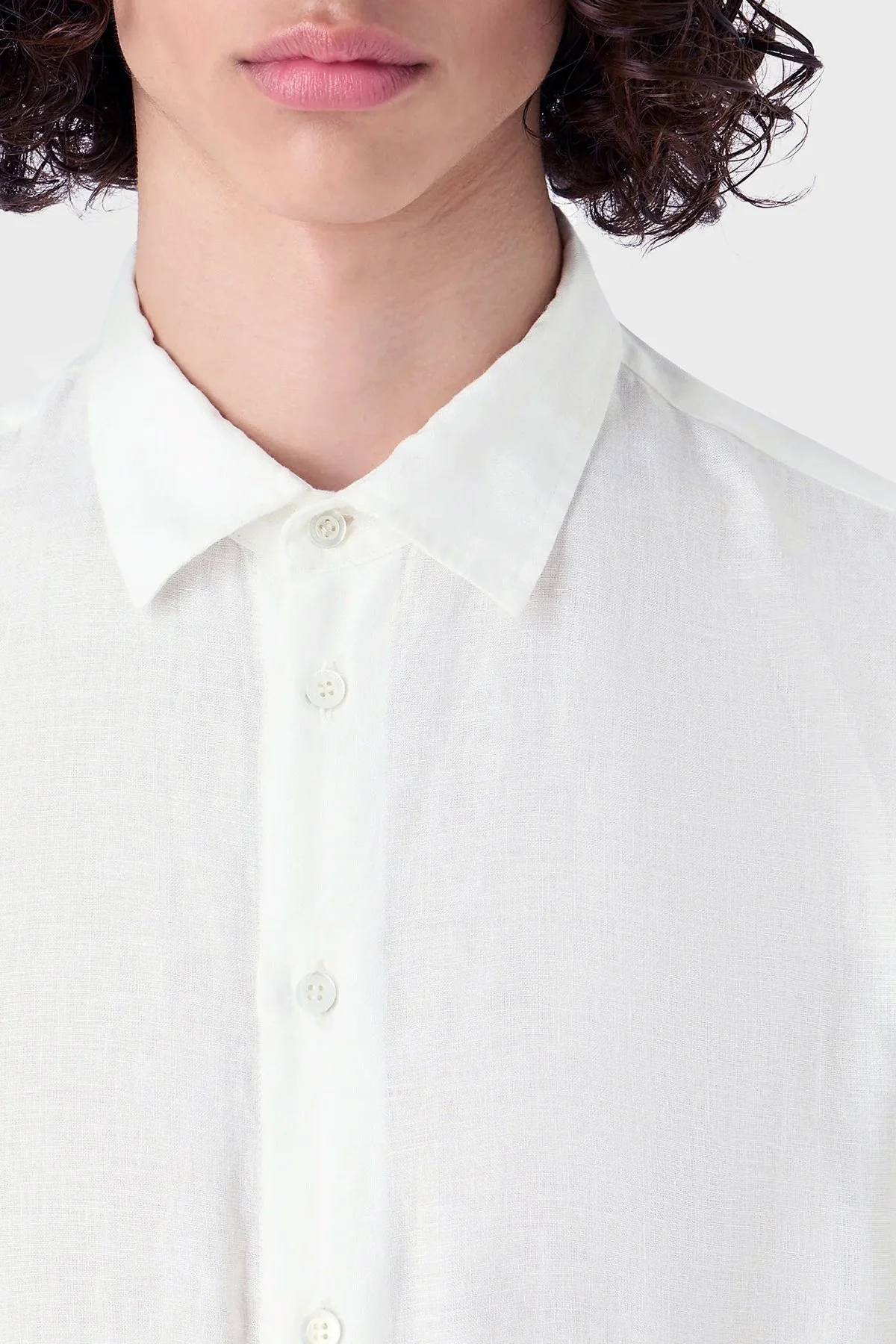 Emporio Armani % 100 Keten Regular Fit Erkek Gömlek E31SM0 010F1 101 BEYAZ - 2