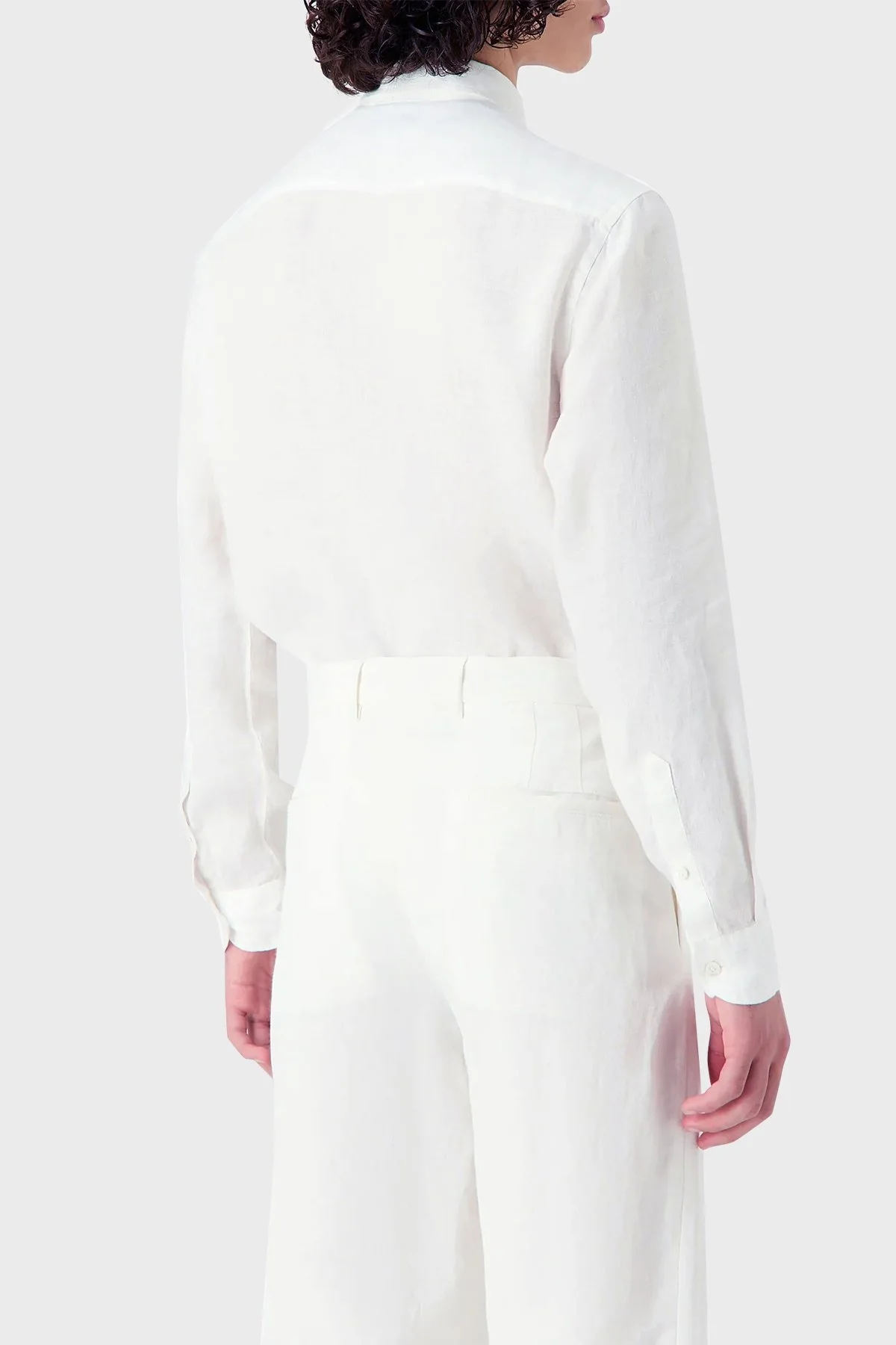 Emporio Armani % 100 Keten Regular Fit Erkek Gömlek E31SM0 010F1 101 BEYAZ - 3