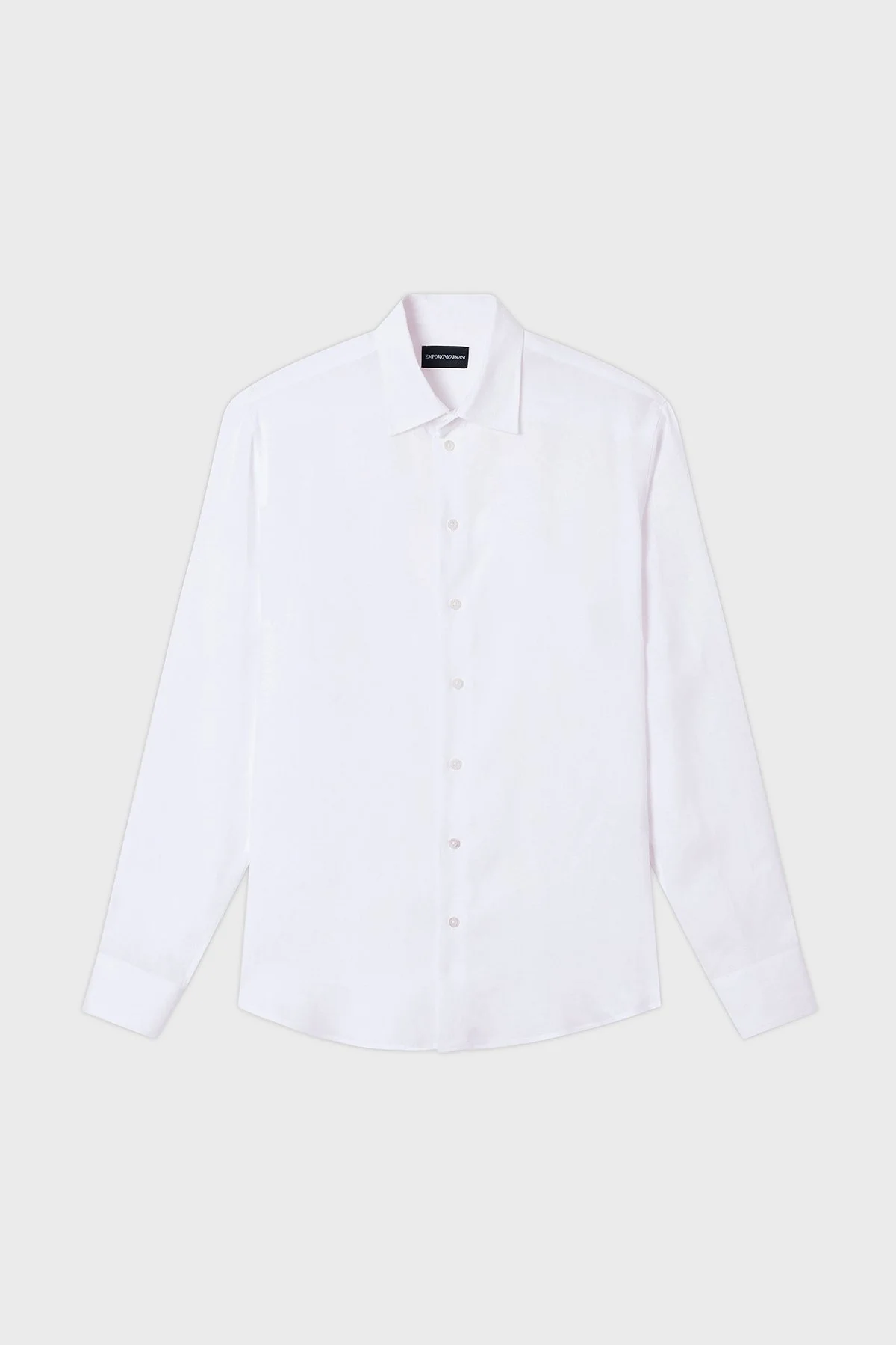 Emporio Armani % 100 Keten Regular Fit Klasik Yaka Uzun Kollu Erkek Gömlek EM000099 TE10157 U0002 MAVİ - 5