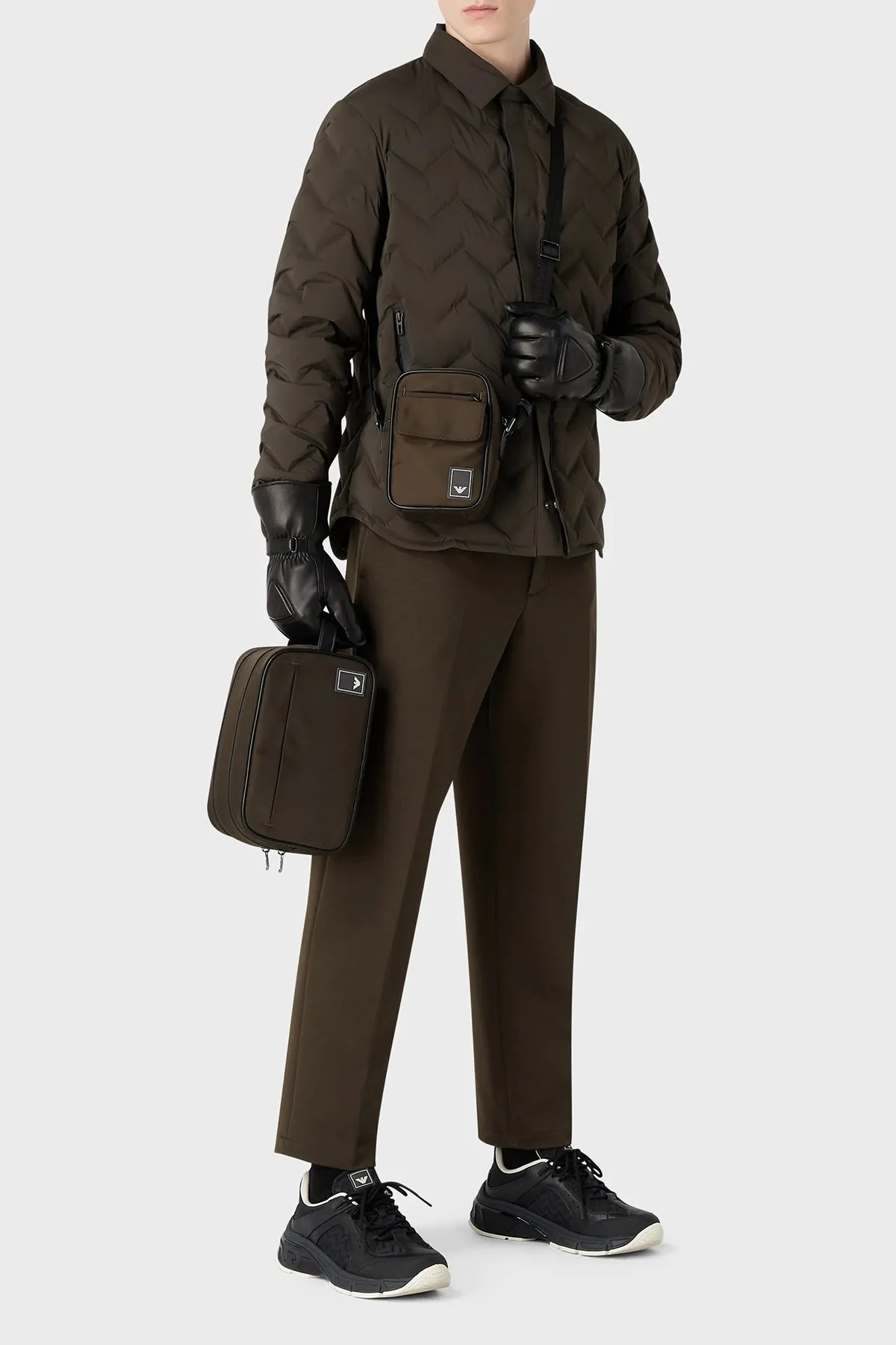 Emporio Armani % 100 Kuş Tüyü Dolgulu Regular Fit Kapitone Erkek Ceket 6R1B85 1NFGZ 0583 HAKİ - 1