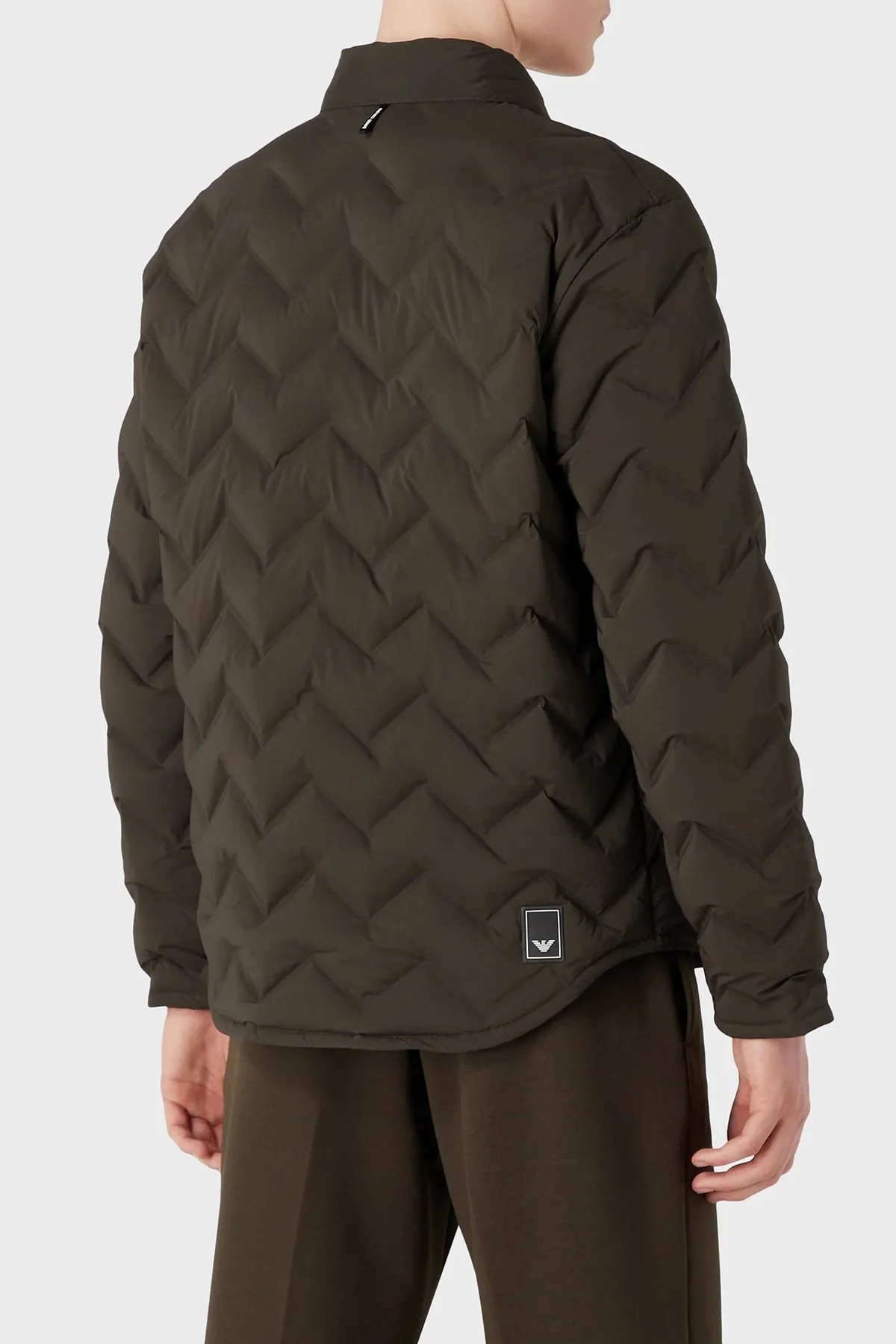 Emporio Armani % 100 Kuş Tüyü Dolgulu Regular Fit Kapitone Erkek Ceket 6R1B85 1NFGZ 0583 HAKİ - 3