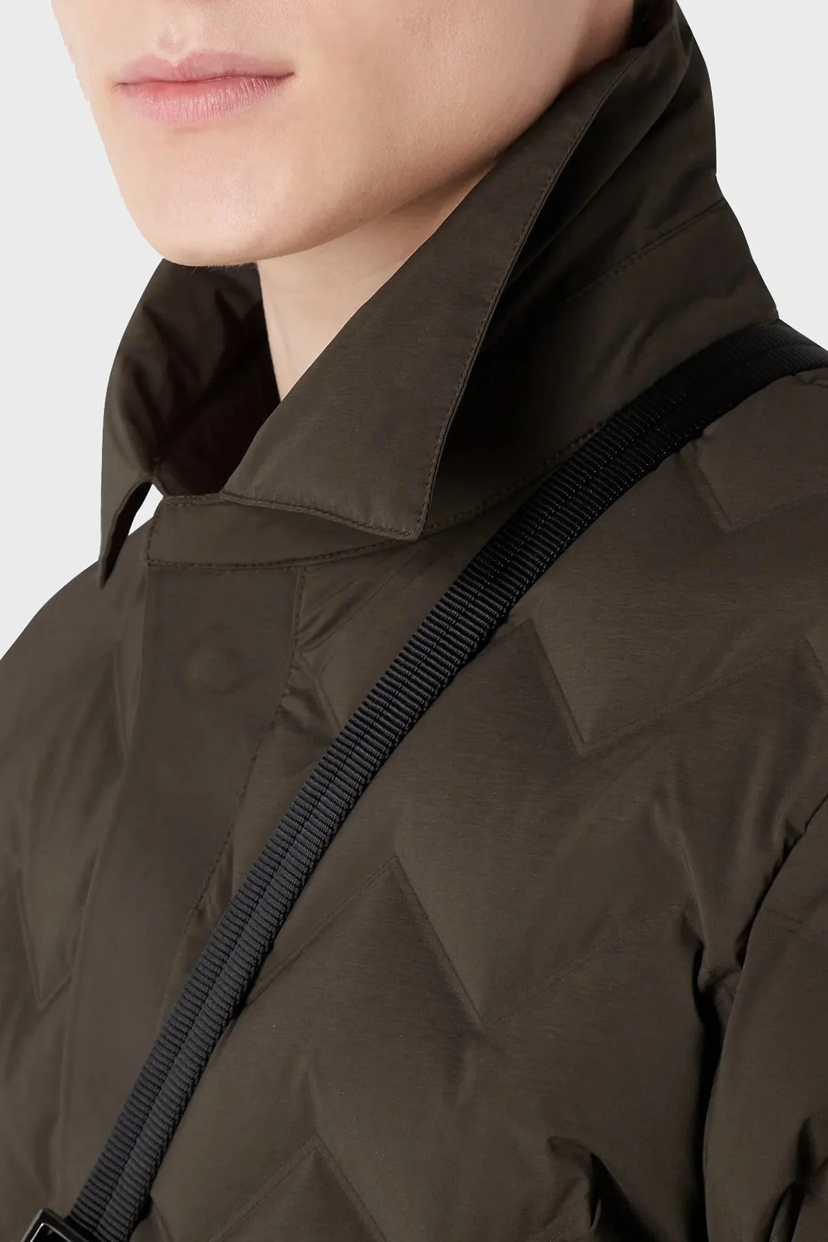 Emporio Armani % 100 Kuş Tüyü Dolgulu Regular Fit Kapitone Erkek Ceket 6R1B85 1NFGZ 0583 HAKİ - 4