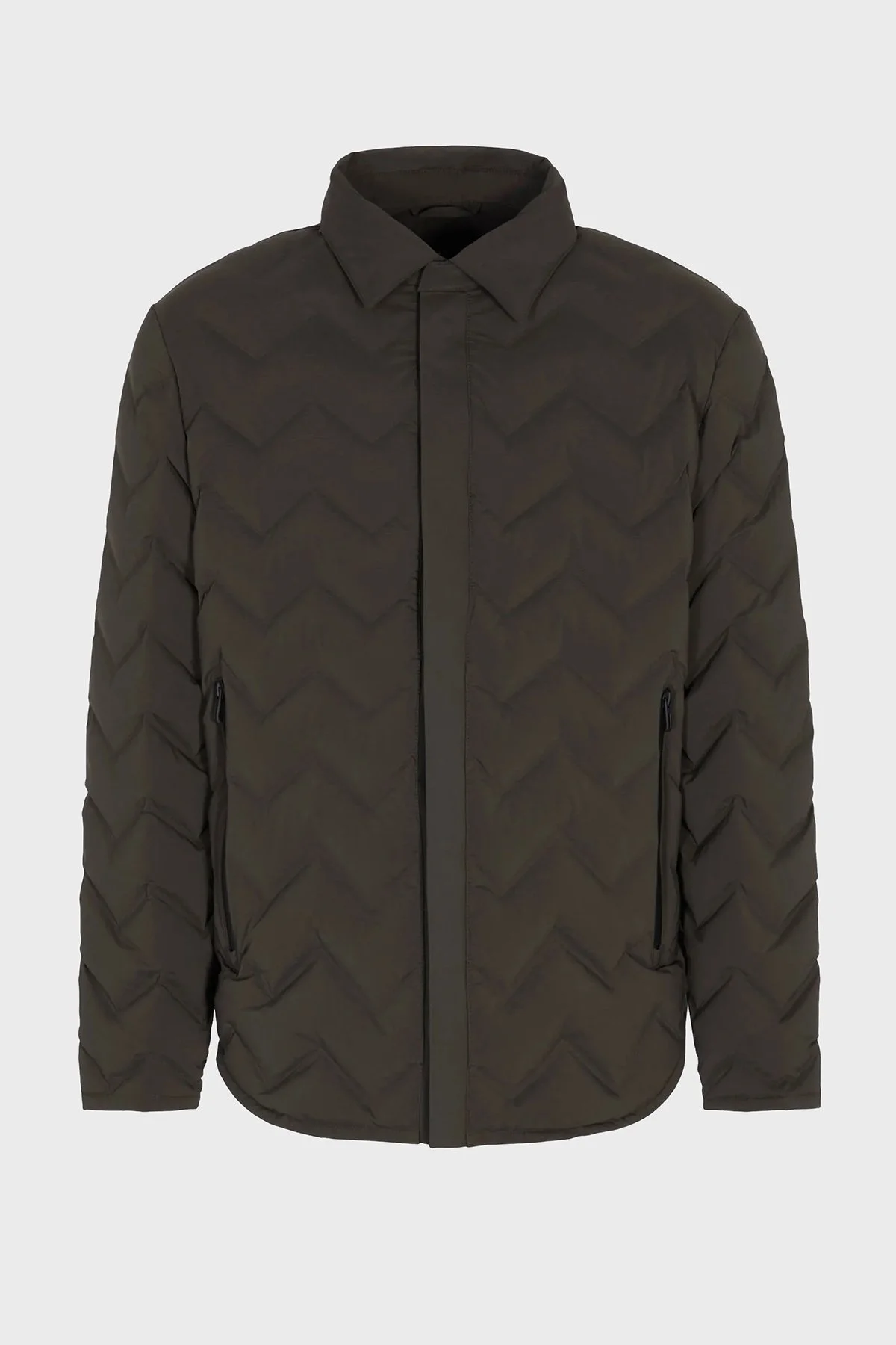 Emporio Armani % 100 Kuş Tüyü Dolgulu Regular Fit Kapitone Erkek Ceket 6R1B85 1NFGZ 0583 HAKİ - 5