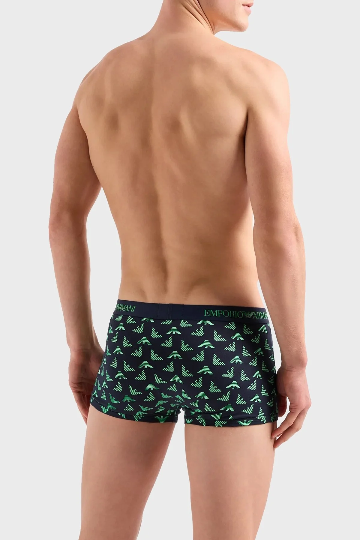 Emporio Armani % 100 Pamuk 3 Pack Erkek Boxer 111625 4R722 13182 YEŞİL-LACİVERT - 3