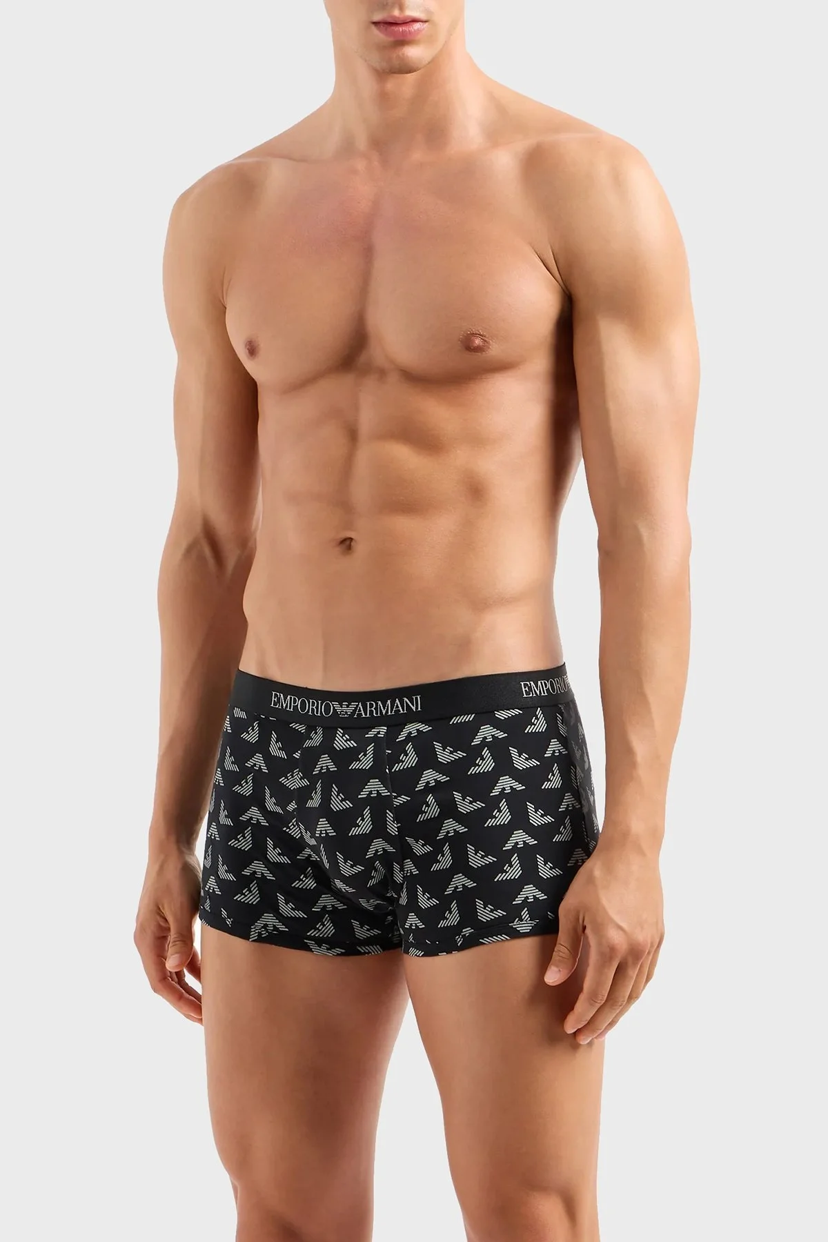 Emporio Armani % 100 Pamuk 3 Pack Erkek Boxer 111625 4R722 18111 SİYAH-BEYAZ-GRİ - 2