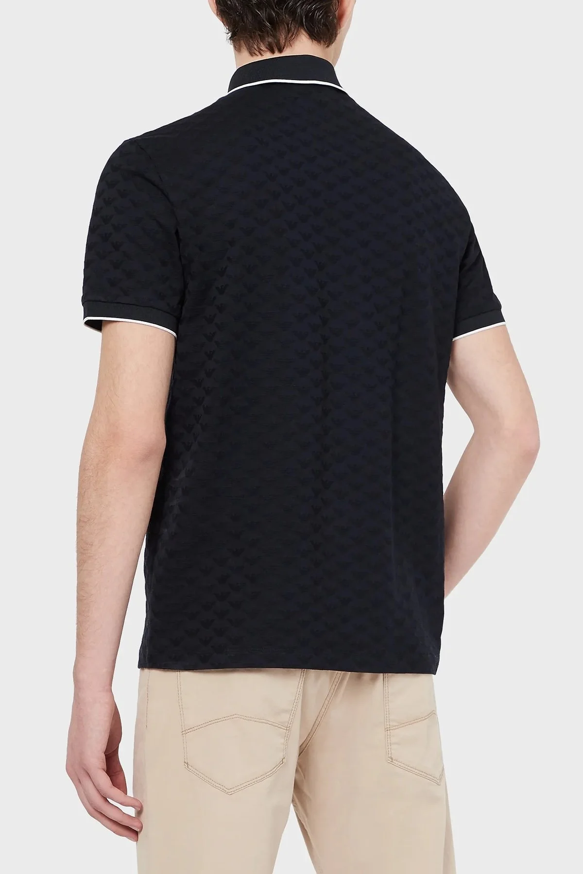 Emporio Armani % 100 Pamuk Düğmeli T Shirt Erkek Polo 8N1FP0 1JHWZ 0920 LACİVERT - 2
