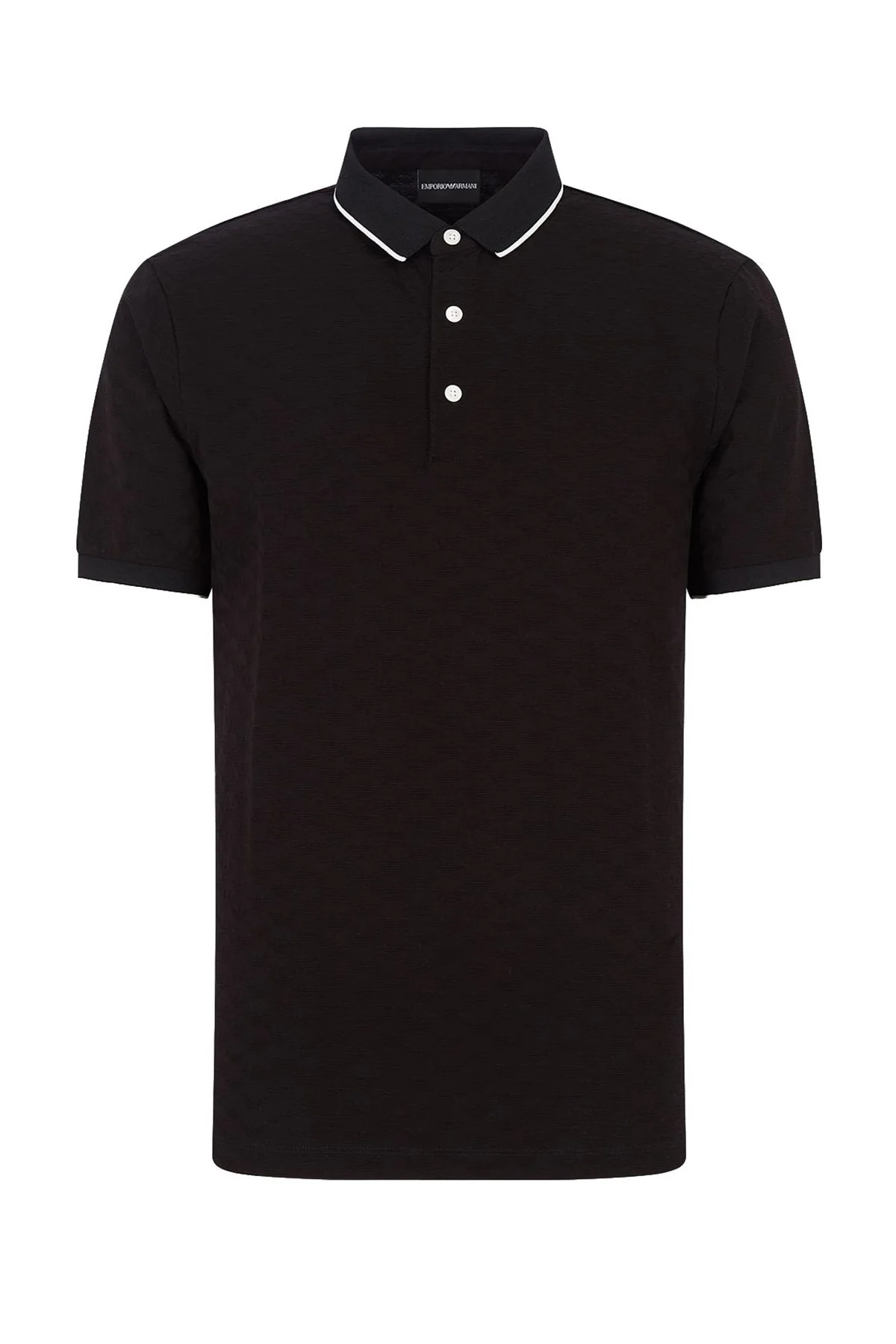 Emporio Armani % 100 Pamuk Düğmeli Erkek Polo Yaka T Shirt 8N1FP0 1JHWZ 0999 SİYAH - 5