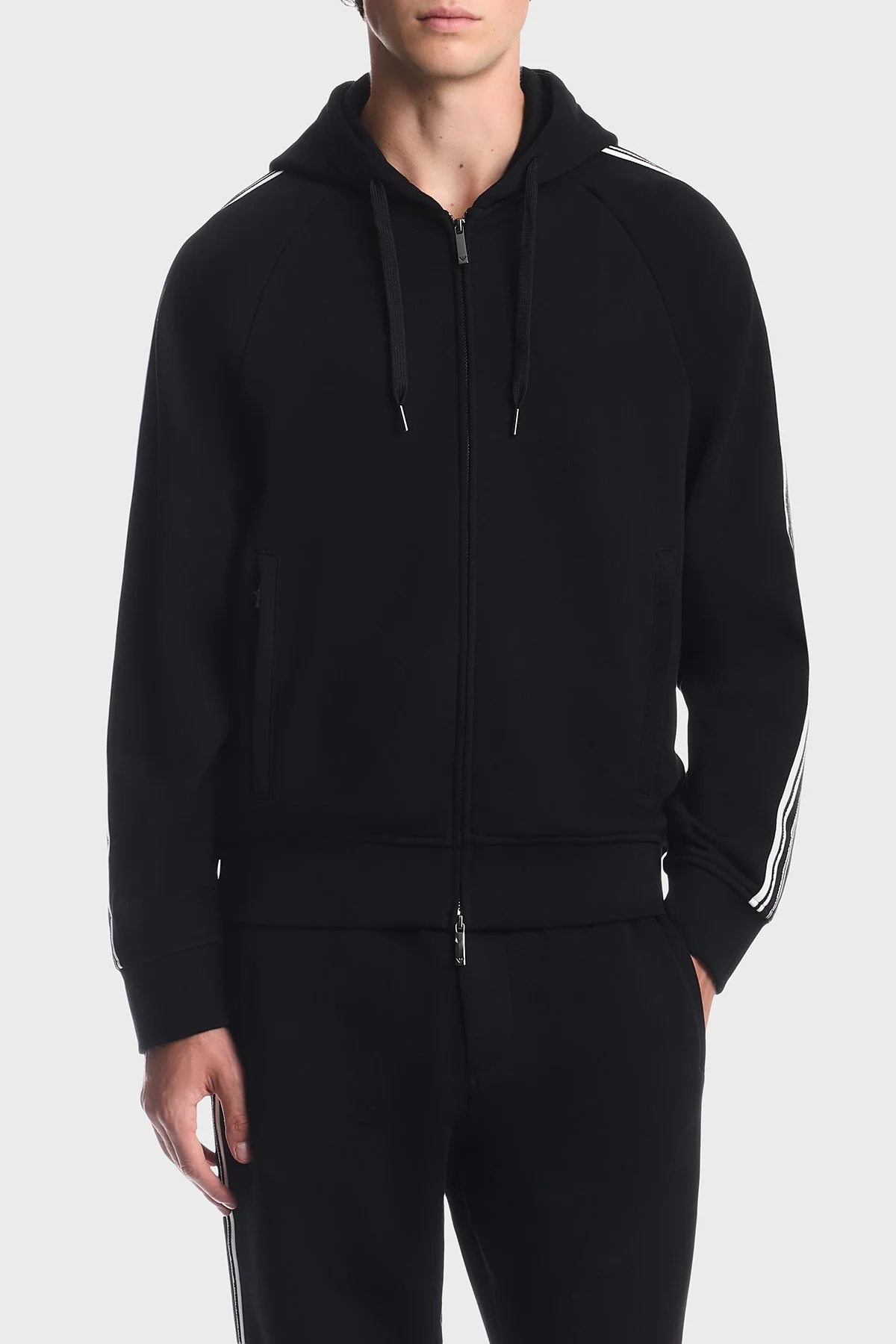 Emporio Armani %100 Pamuk Fermuar Ve Cepli Erkek Sweat EM006849 AF13713 UC001 Siyah - 1