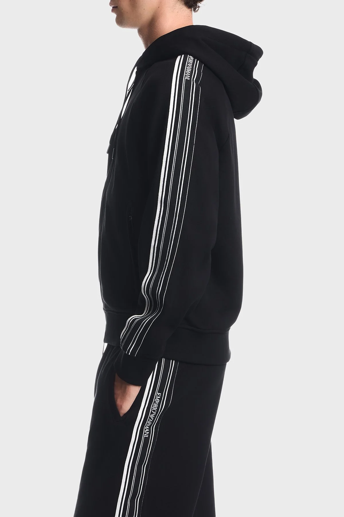Emporio Armani %100 Pamuk Fermuar Ve Cepli Erkek Sweat EM006849 AF13713 UC001 Siyah - 4