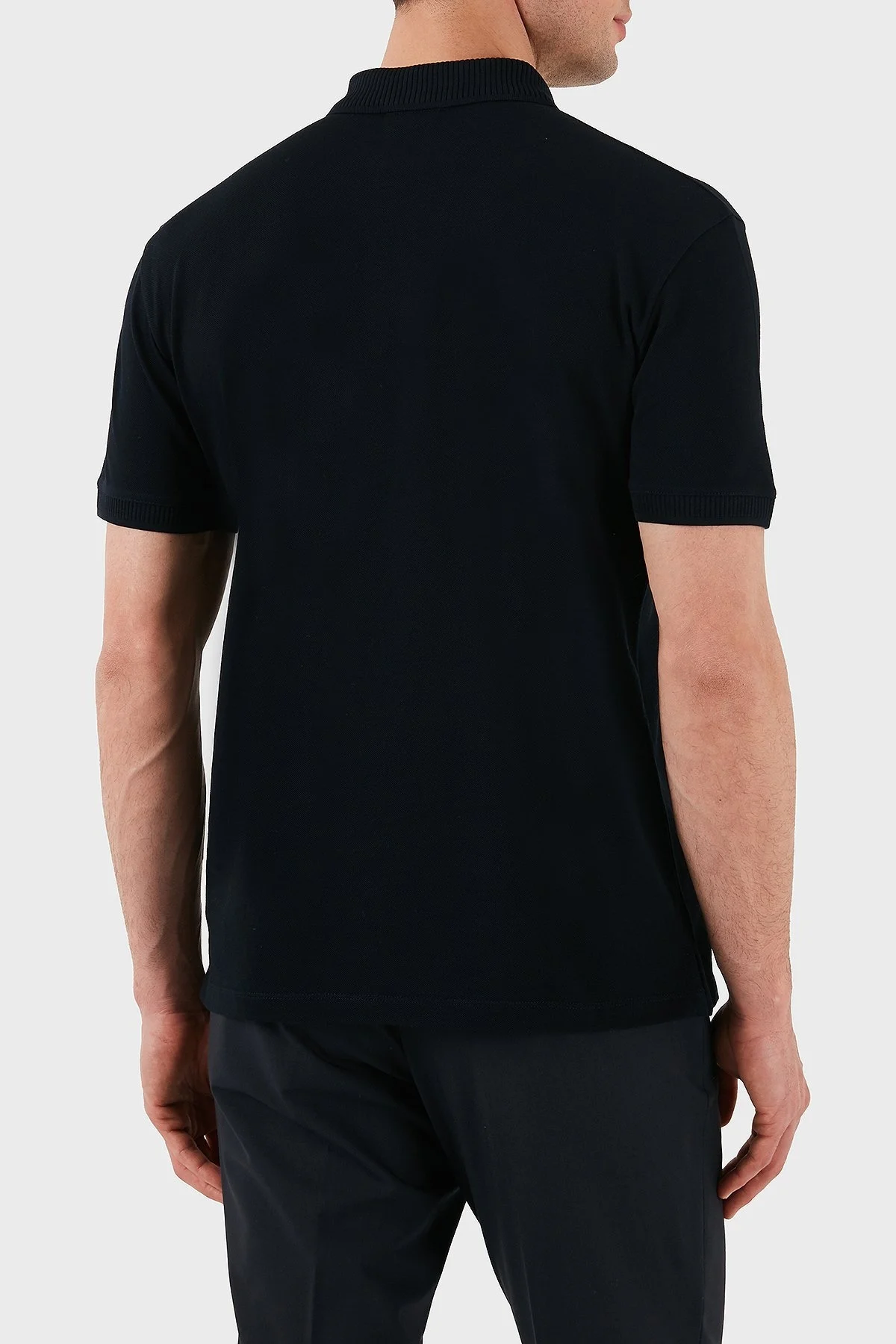 Emporio Armani % 100 Pamuk Gizli Düğmeli Erkek Polo Yaka T Shirt EM000850 AF12955 UB118 LACİVERT - 3