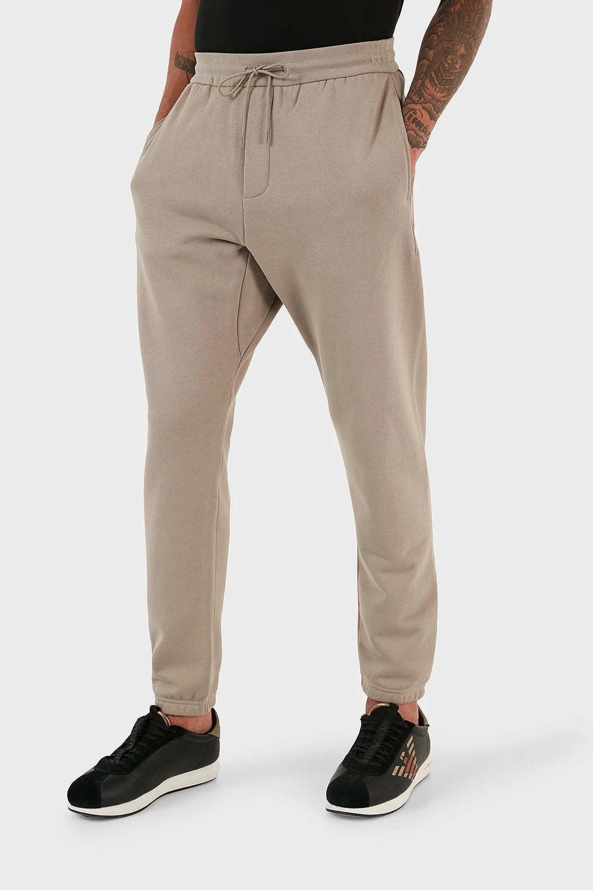 Emporio Armani % 100 Pamuk İpli Elastik Paçalı Regular Fit Jogger Spor Erkek Pantolon 6R1PU3 1JWPZ 0643 HAKİ - 8