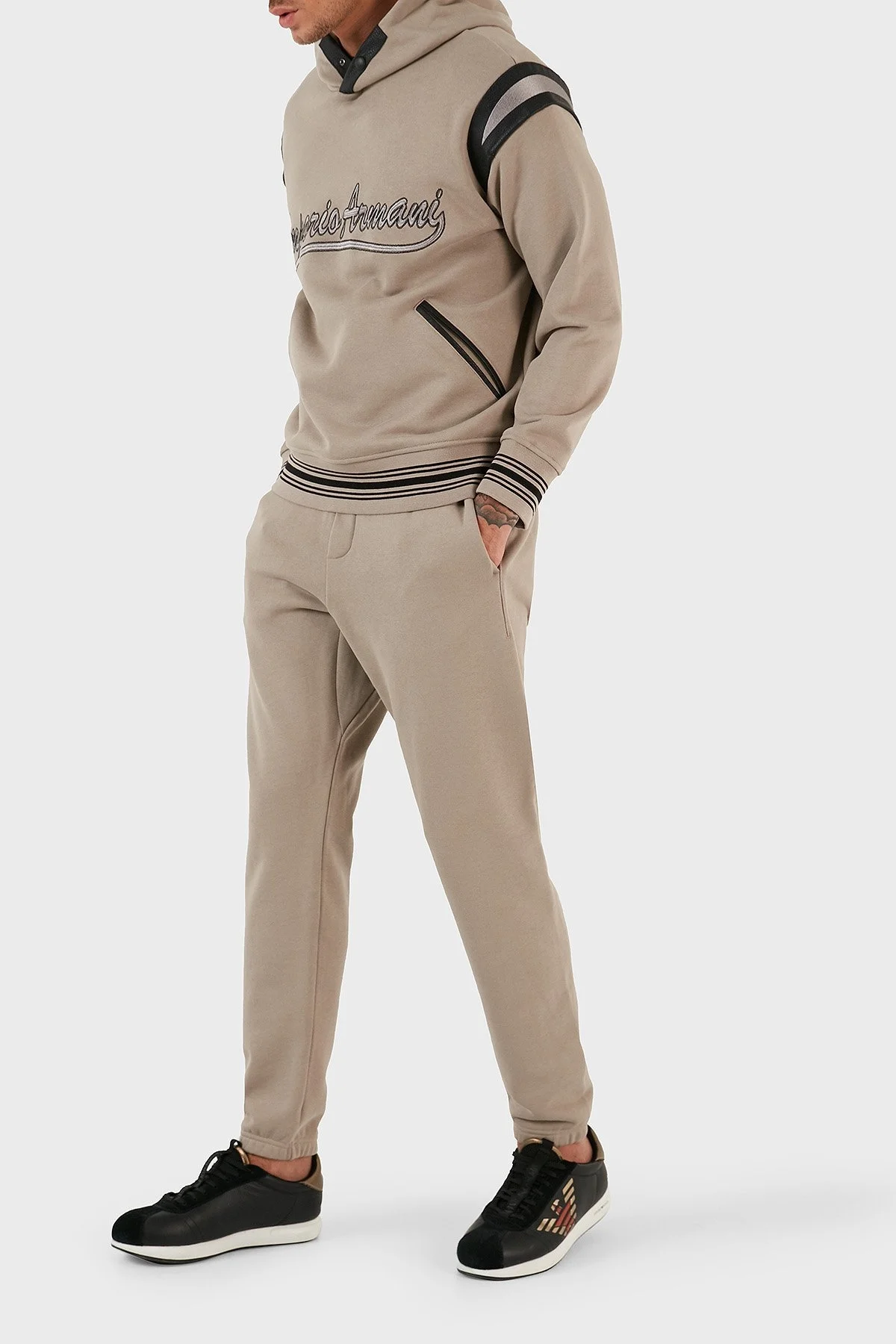 Emporio Armani % 100 Pamuk İpli Elastik Paçalı Regular Fit Jogger Spor Erkek Pantolon 6R1PU3 1JWPZ 0643 HAKİ - 9