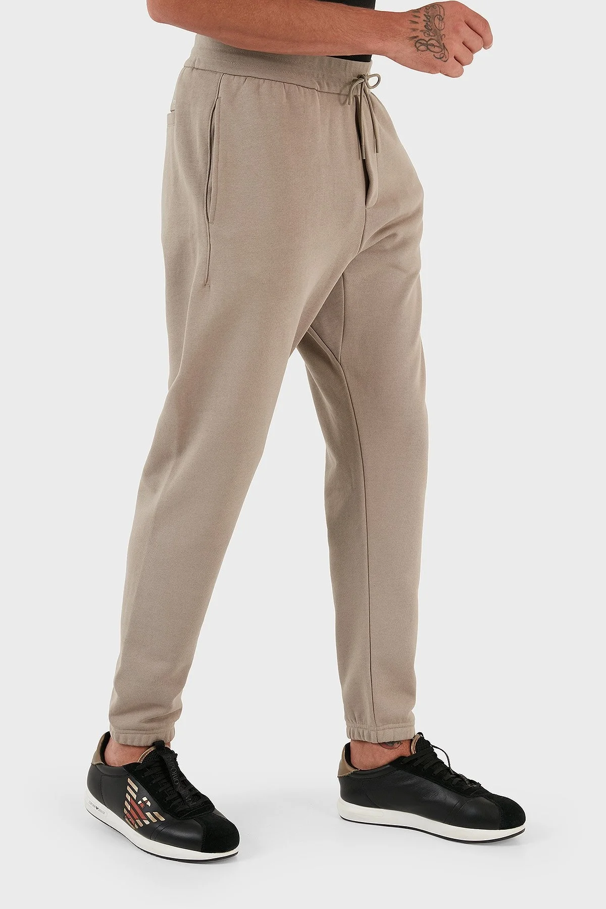 Emporio Armani % 100 Pamuk İpli Elastik Paçalı Regular Fit Jogger Spor Erkek Pantolon 6R1PU3 1JWPZ 0643 HAKİ - 12