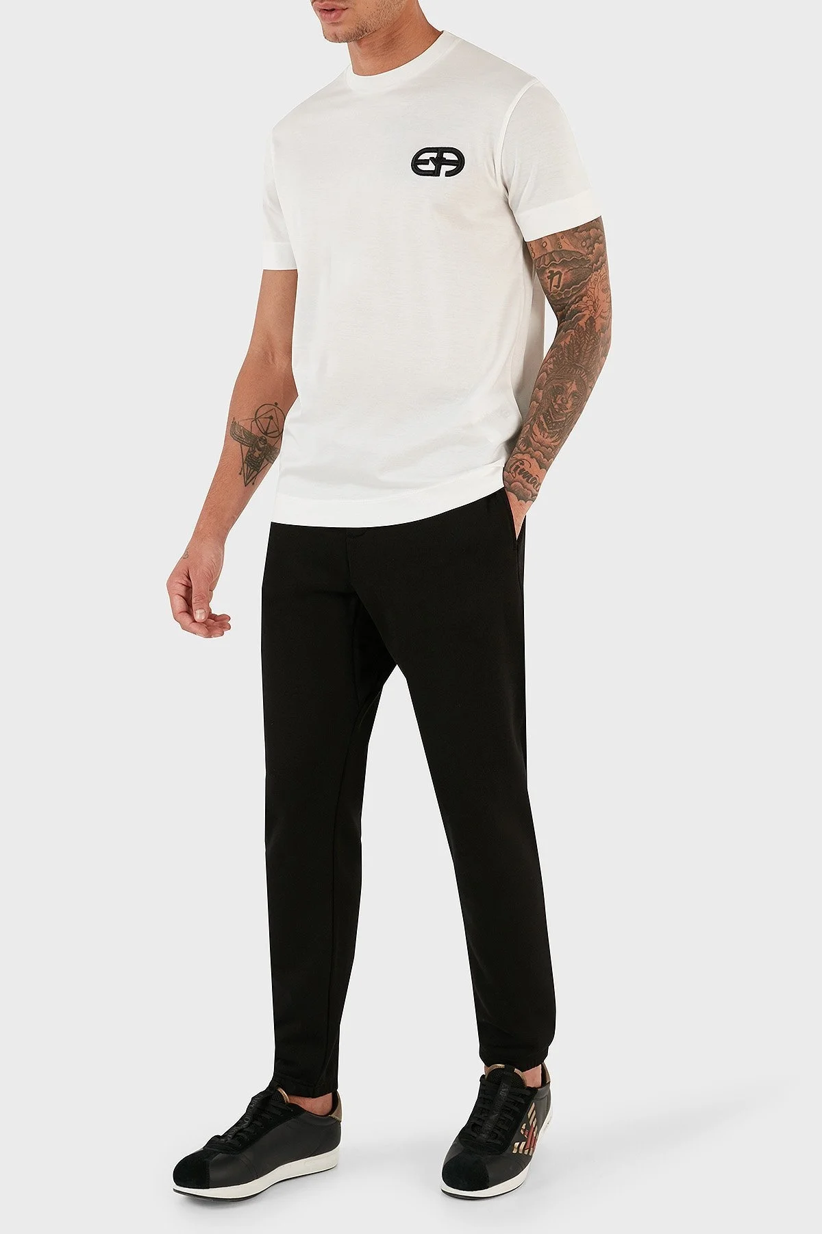 Emporio Armani % 100 Pamuk İpli Elastik Paçalı Regular Fit Jogger Spor Erkek Pantolon 6R1PU3 1JWPZ 0999 SİYAH - 2