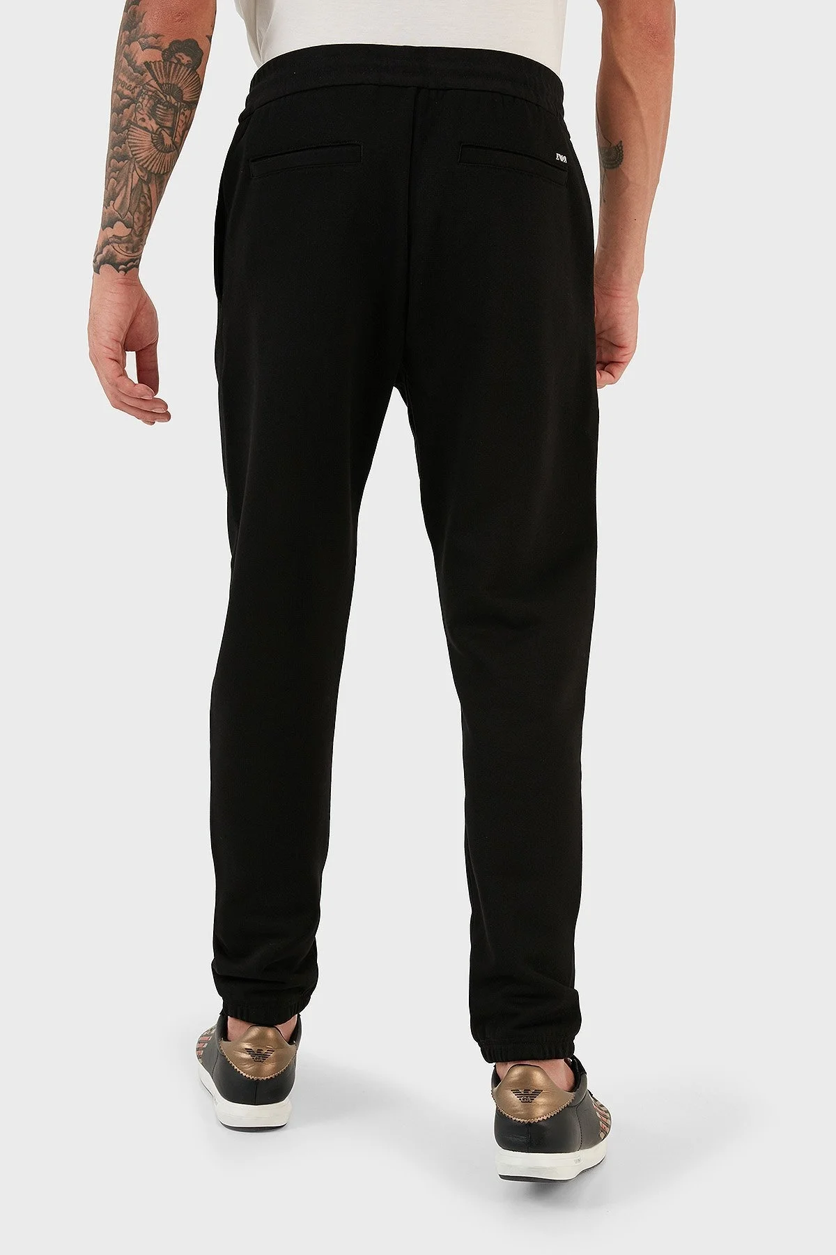Emporio Armani % 100 Pamuk İpli Elastik Paçalı Regular Fit Jogger Spor Erkek Pantolon 6R1PU3 1JWPZ 0999 SİYAH - 3
