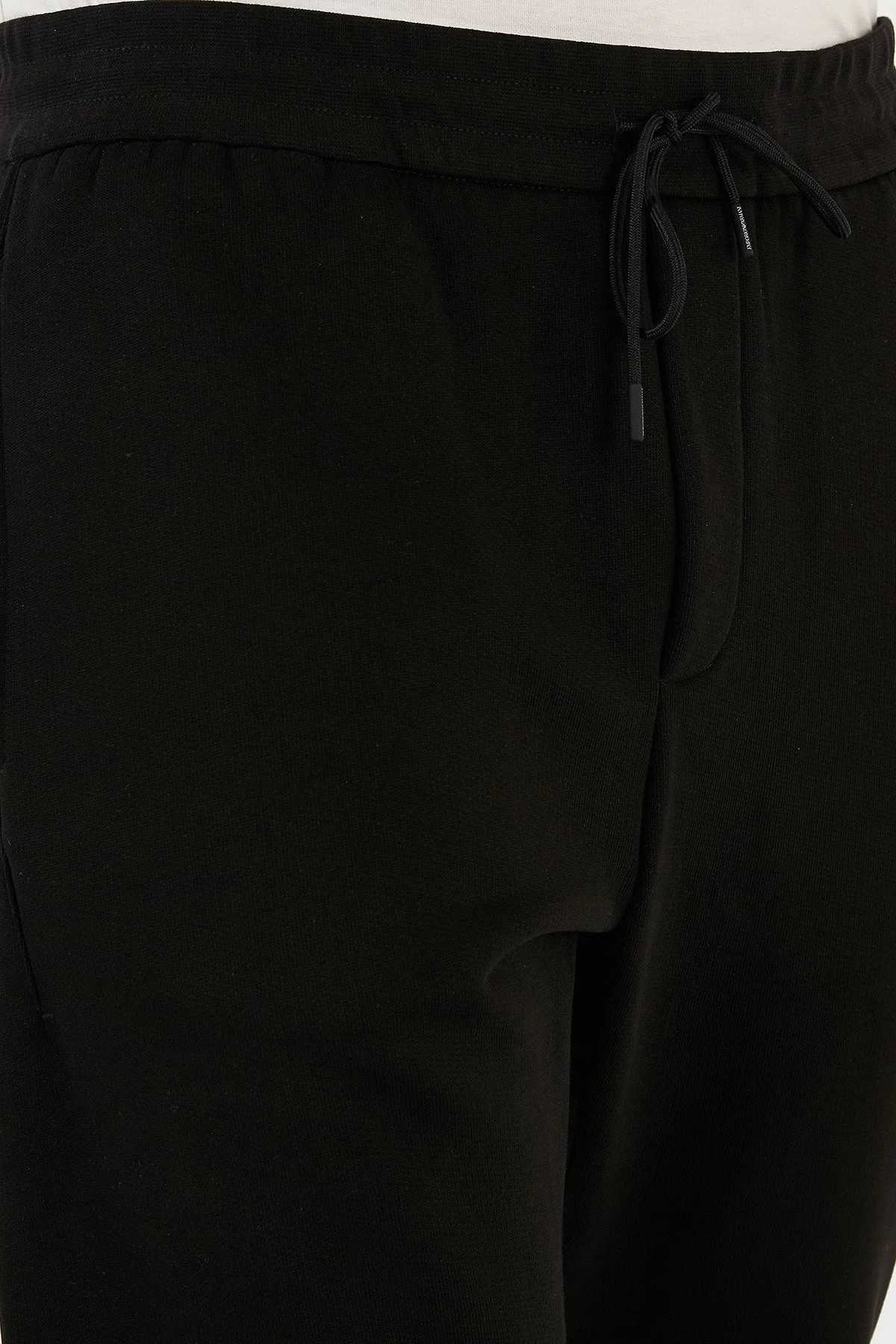 Emporio Armani % 100 Pamuk İpli Elastik Paçalı Regular Fit Jogger Spor Erkek Pantolon 6R1PU3 1JWPZ 0999 SİYAH - 6
