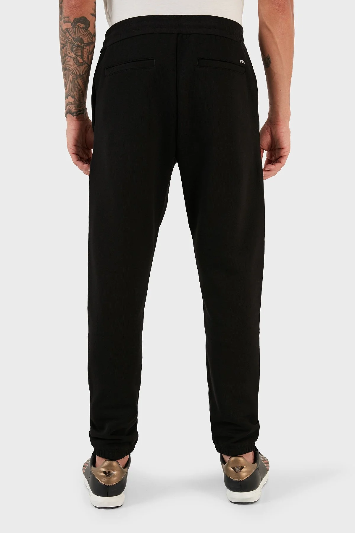 Emporio Armani % 100 Pamuk İpli Elastik Paçalı Regular Fit Jogger Spor Erkek Pantolon 6R1PU3 1JWPZ 0999 SİYAH - 8