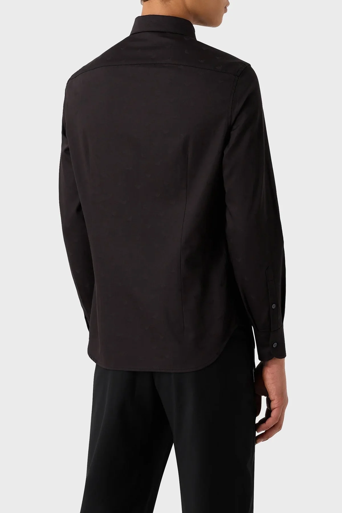 Emporio Armani % 100 Pamuk Jakar Desenli Regular Fit Erkek Gömlek 6R1C86 1NVYZ F087 SİYAH - 7
