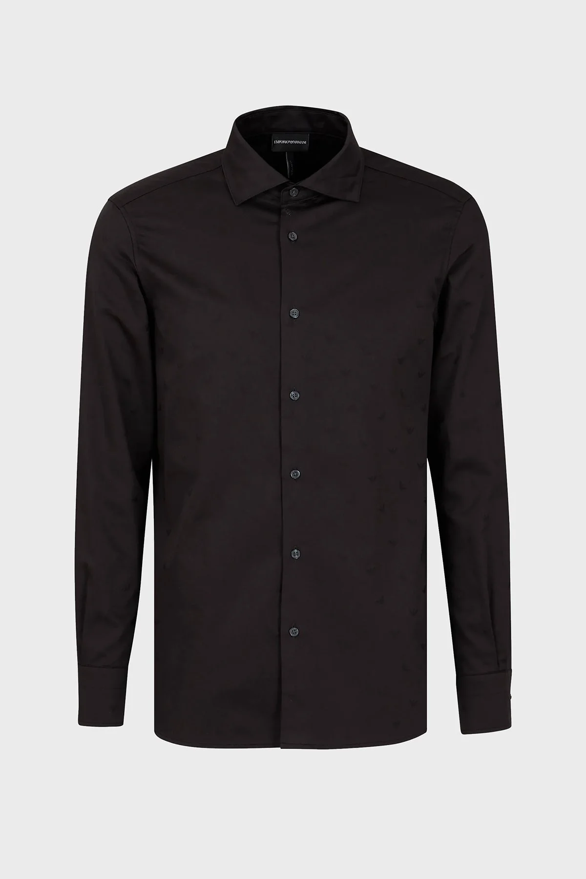 Emporio Armani % 100 Pamuk Jakar Desenli Regular Fit Erkek Gömlek 6R1C86 1NVYZ F087 SİYAH - 8