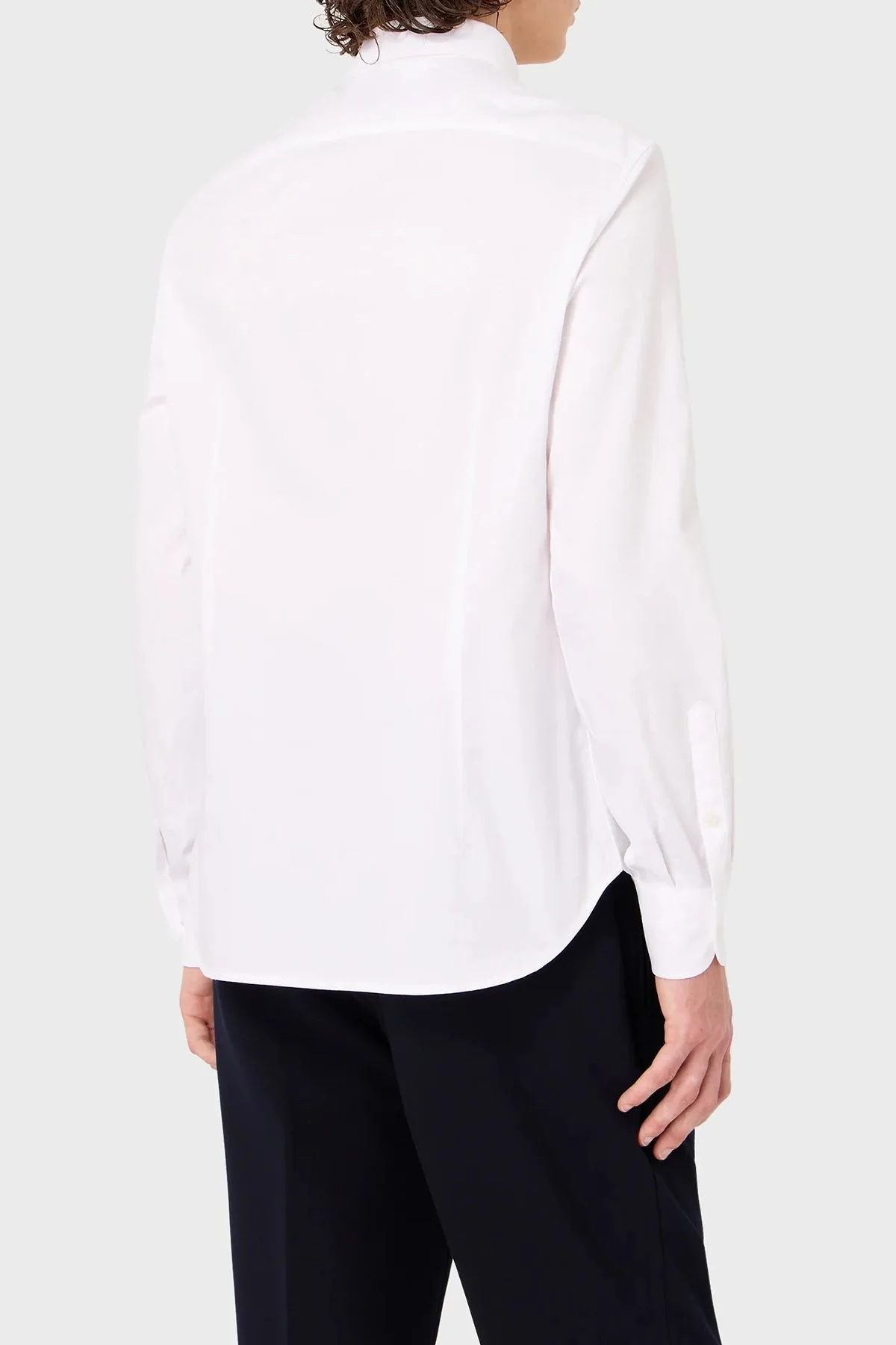 Emporio Armani % 100 Pamuk Jakarlı Logo Desenli Regular Fit Erkek Gömlek 6R1C86 1NVYZ F1D4 BEYAZ - 3