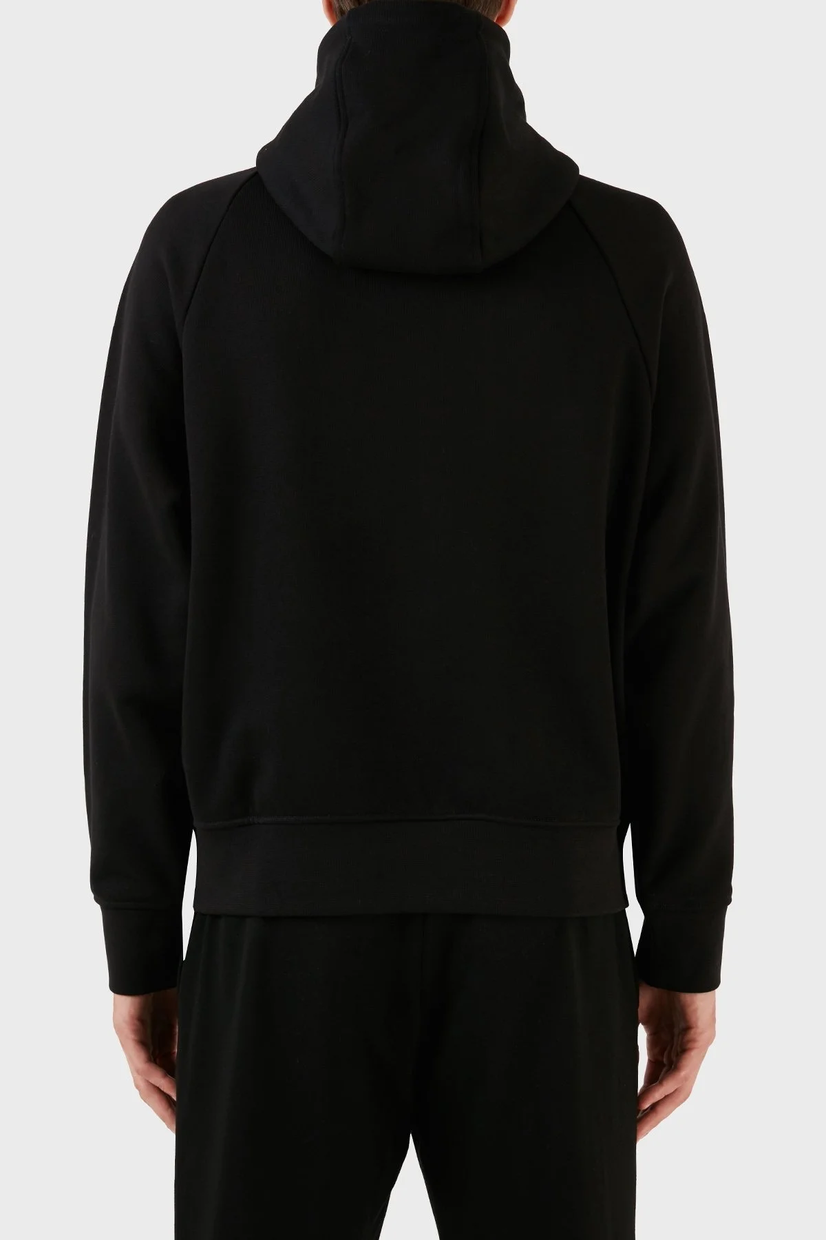 Emporio Armani % 100 Pamuk Kapüşonlu Logo Desenli Regular Fit Erkek Sweat 6R1ME4 1JWPZ 00B4 SİYAH - 8