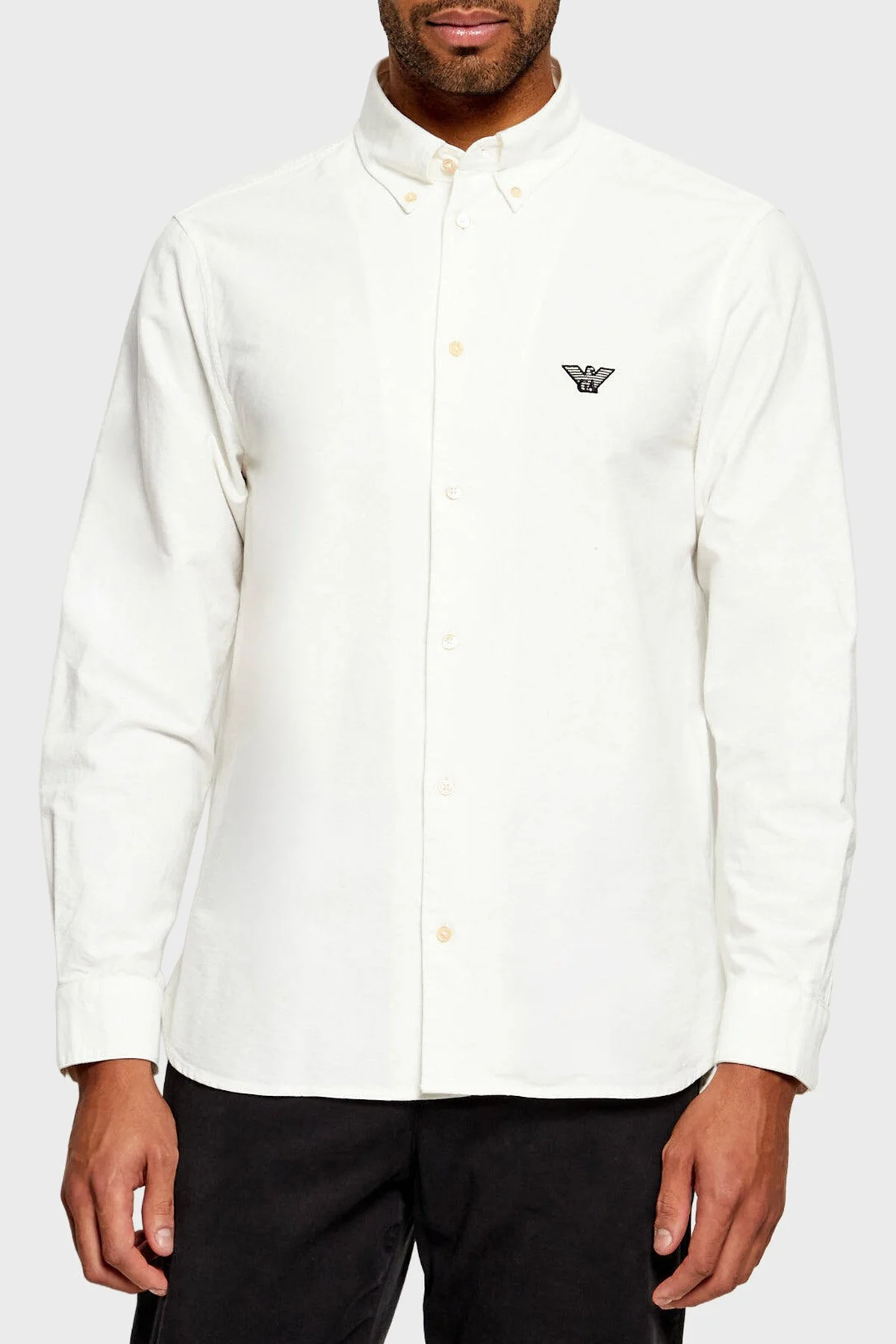 Emporio Armani %100 Pamuk Klasik Yaka Regular Fit Erkek Gömlek EM007368 AF27952 U0003 Beyaz - 1