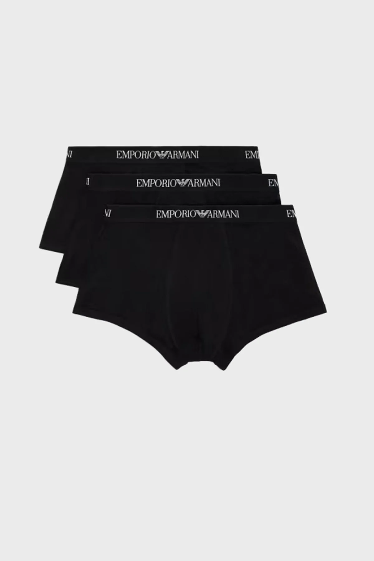 Emporio Armani % 100 Pamuk Logolu 3 Pack Erkek Boxer 111610 CC722 21320 SİYAH - 2