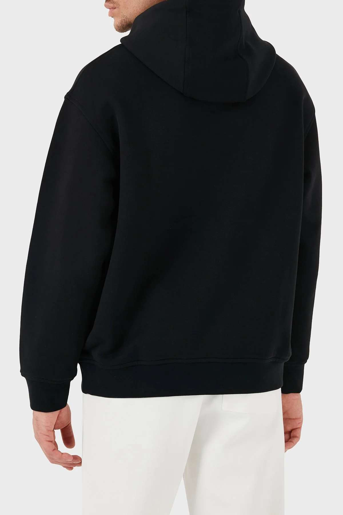 Emporio Armani % 100 Pamuk Logolu Regular Fit Kapüşonlu Erkek Sweat 6D1M93 1JTAZ 0037 SİYAH - 3