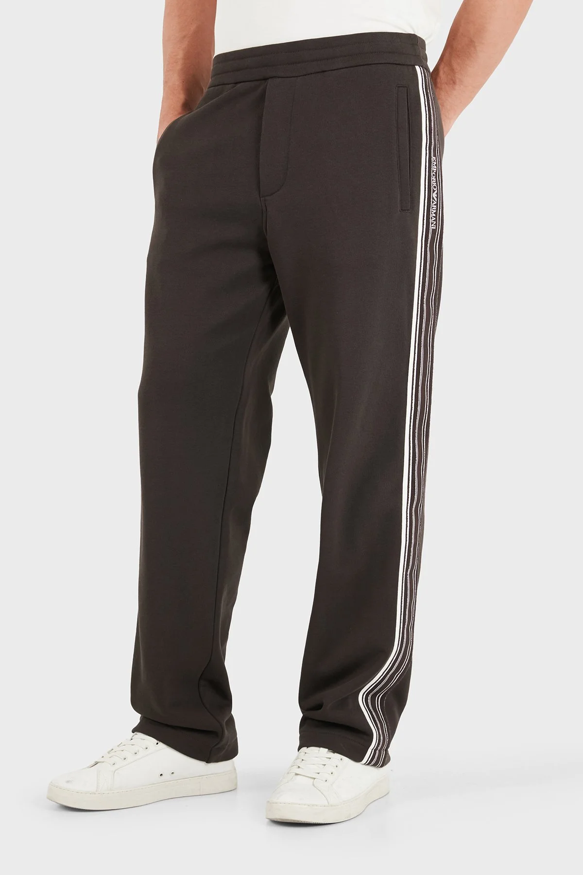 Emporio Armani % 100 Pamuk Normal Bel Düz Paça Erkek Pantolon EM006884 AF13713 U6030 Koyu kahve - 1