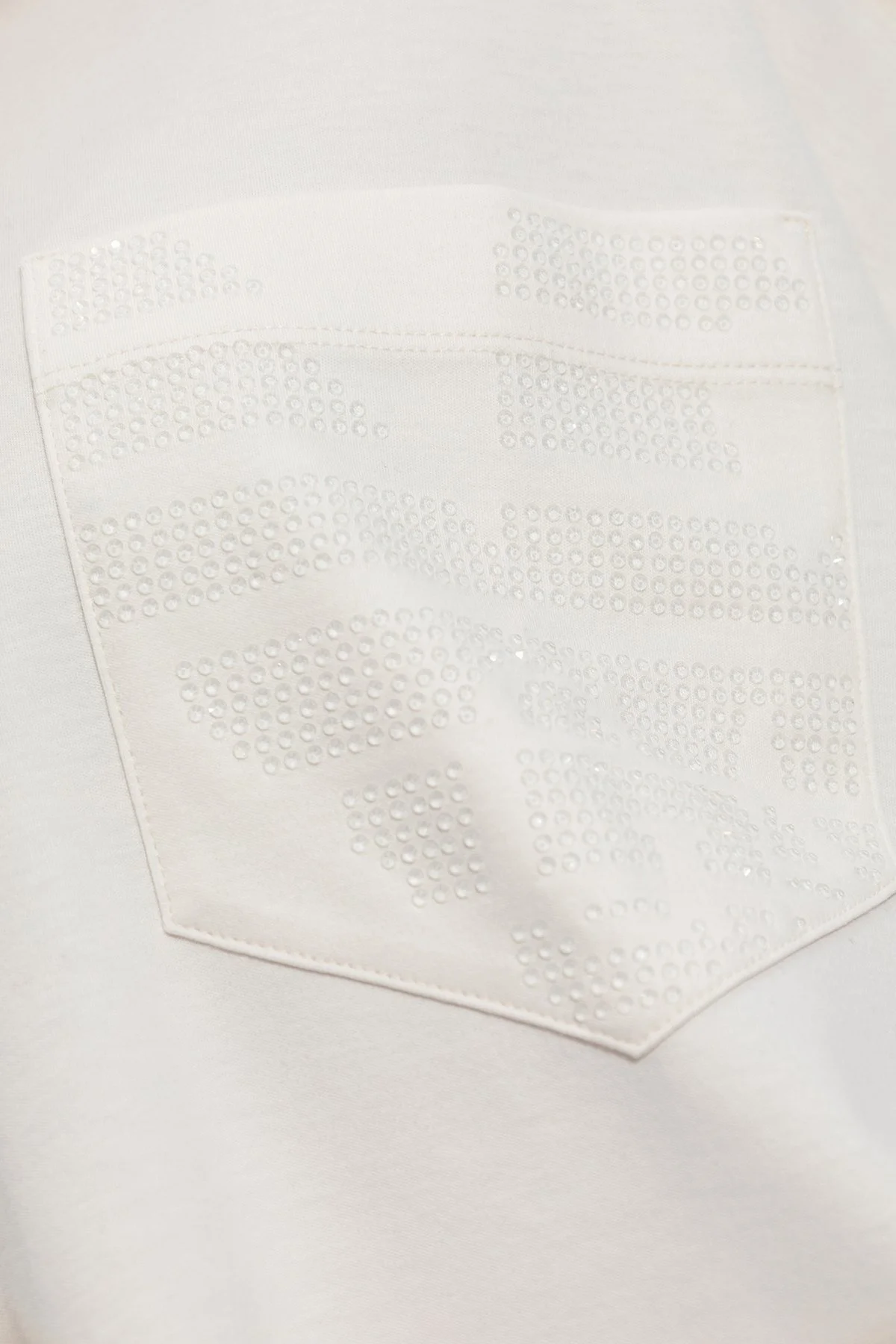 Emporio Armani % 100 Pamuk Oversize Fit Bisiklet Yaka Tek Cepli Bayan T Shirt EW000891 AF12545 U0006 BEYAZ - 9