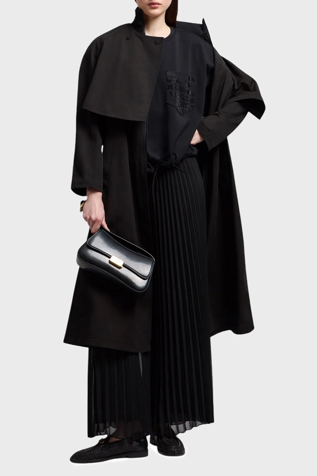 Emporio Armani % 100 Pamuk Oversize Fit Bisiklet Yaka Tek Cepli Bayan T Shirt EW000891 AF12545 UC001 SİYAH - 8