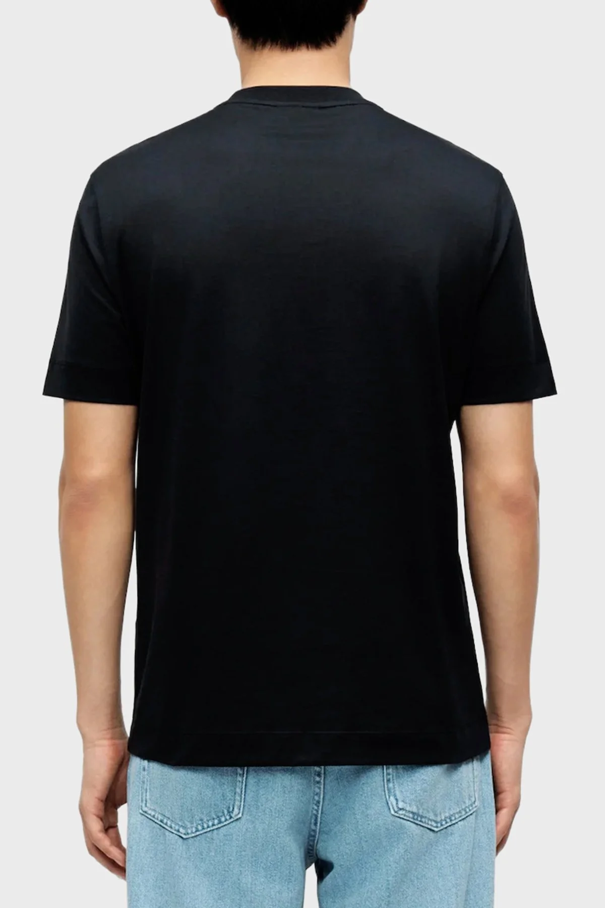 Emporio Armani % 100 Pamuk Regular Fit Bisiklet Yaka Baskılı Erkek T Shirt EM004994 AF24470 UB118 LACİVERT - 3