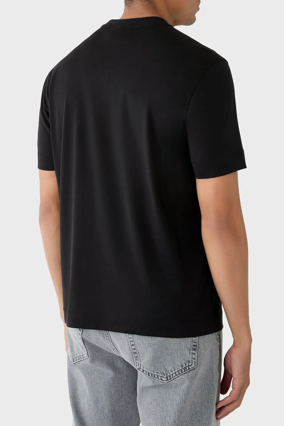 Emporio Armani % 100 Pamuk Regular Fit Bisiklet Yaka Baskılı Erkek T Shirt EM004994 AF24470 UC001 SİYAH - 3