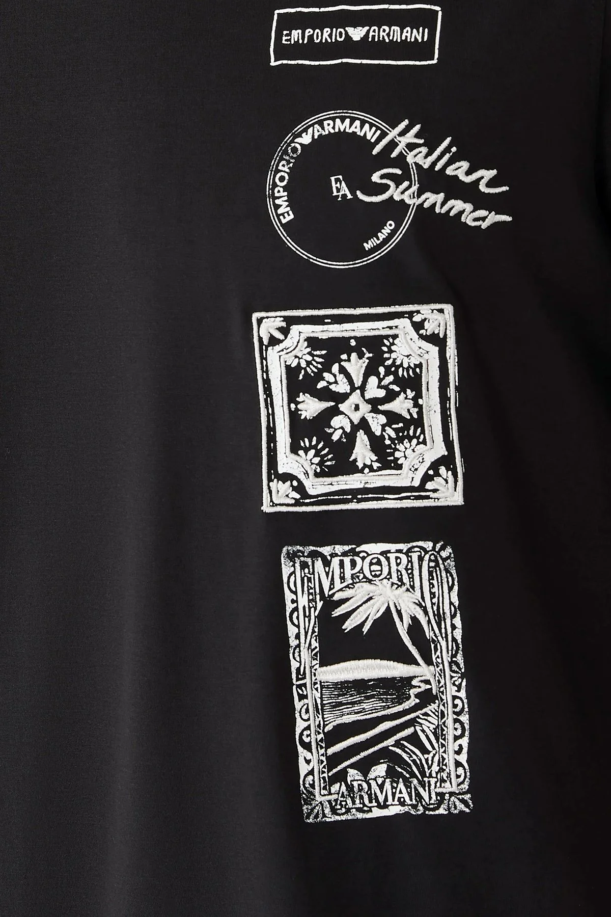 Emporio Armani % 100 Pamuk Regular Fit Bisiklet Yaka Baskılı Erkek T Shirt EM004994 AF24470 UC001 SİYAH - 5