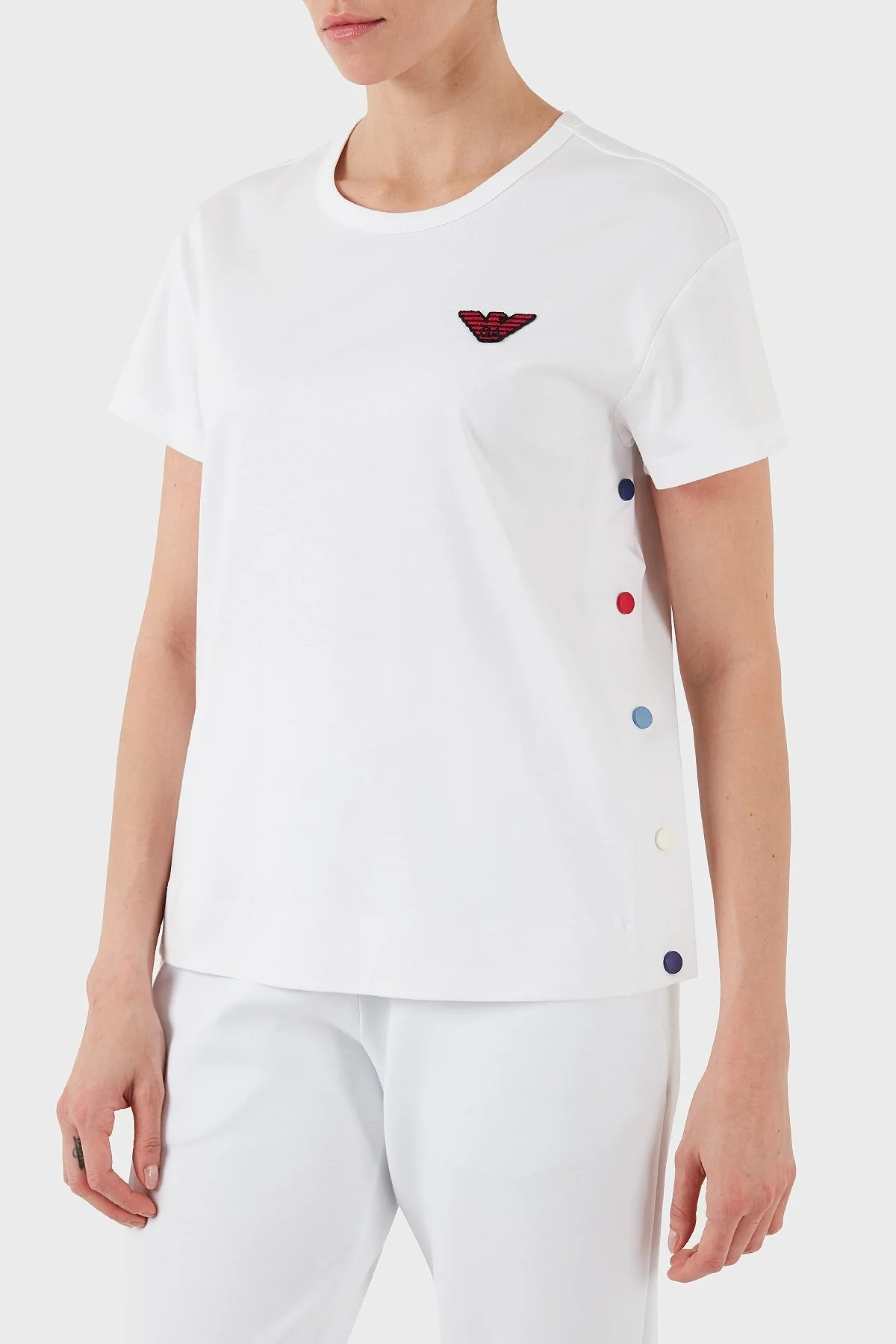 Emporio Armani % 100 Pamuk Regular Fit Bisiklet Yaka Bayan T Shirt 6D2M8I 2JKAZ 0100 BEYAZ - 6