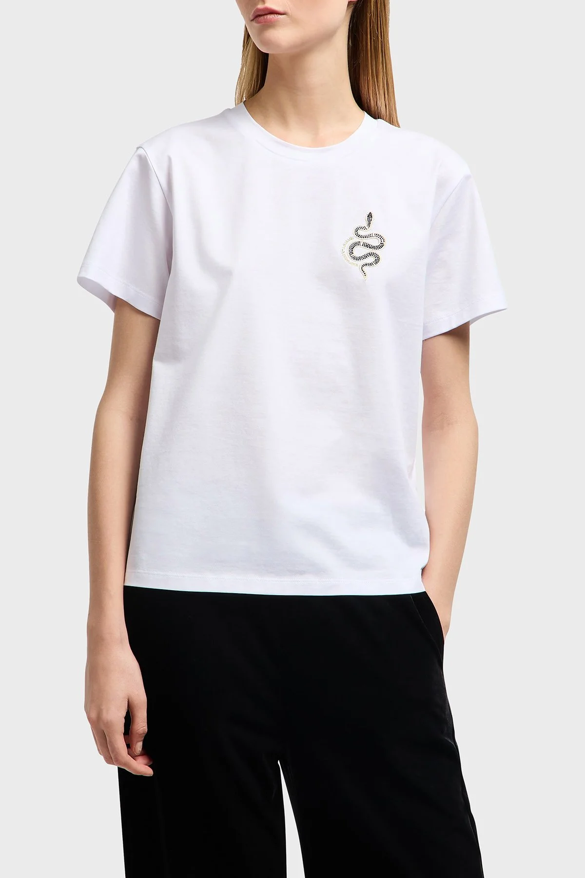 Emporio Armani % 100 Pamuk Regular Fit Bisiklet Yaka Kadın T Shirt EW001169 AF10003 U0001 BEYAZ - 1