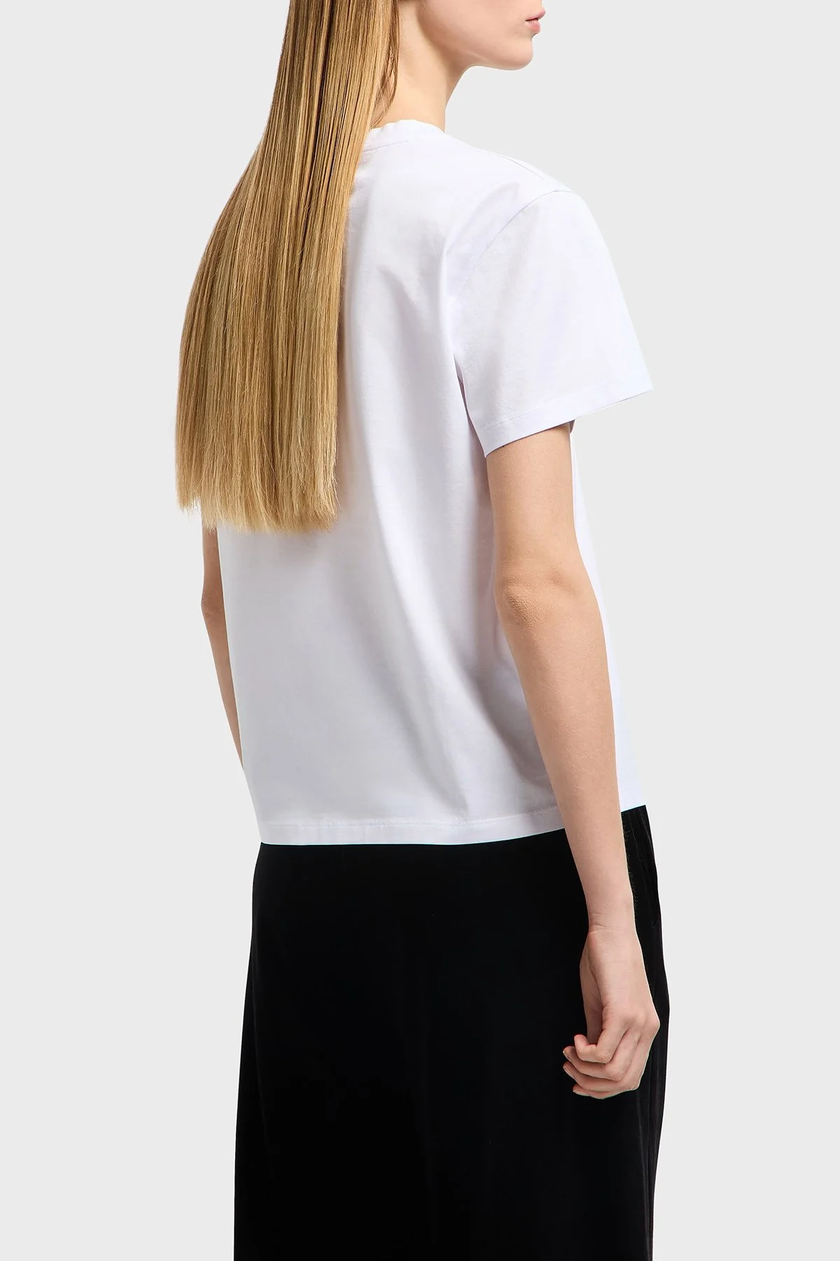 Emporio Armani % 100 Pamuk Regular Fit Bisiklet Yaka Kadın T Shirt EW001169 AF10003 U0001 BEYAZ - 3