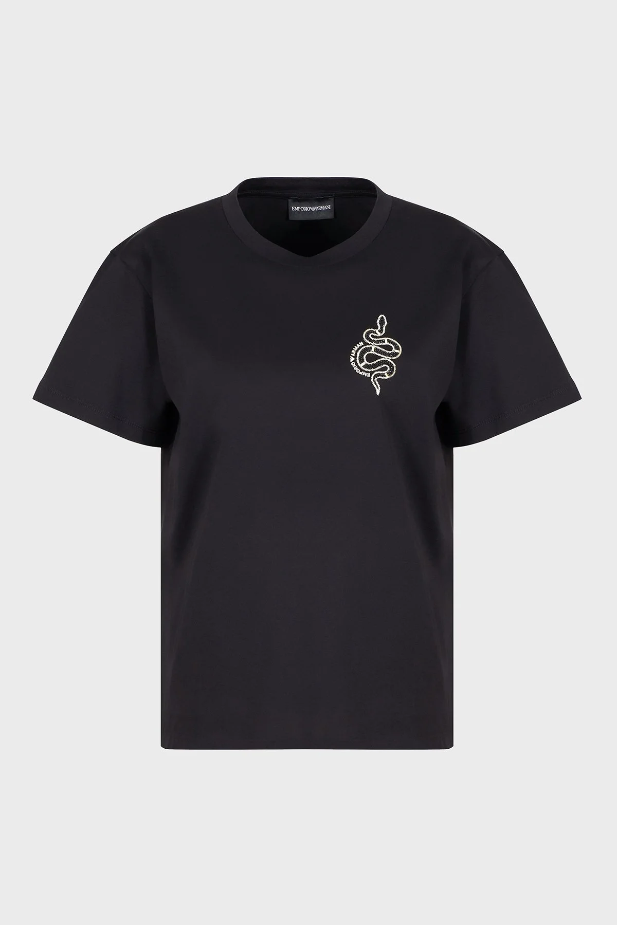 Emporio Armani % 100 Pamuk Regular Fit Bisiklet Yaka Kadın T Shirt EW001169 AF10003 UC001 SİYAH - 6