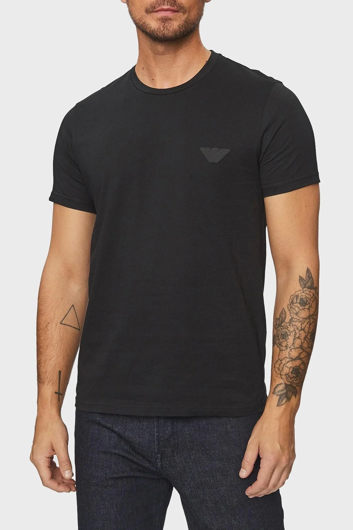 Emporio Armani % 100 Pamuk Regular Fit Bisiklet Yaka Erkek T Shirt 110853 3F755 00020 SİYAH - 1