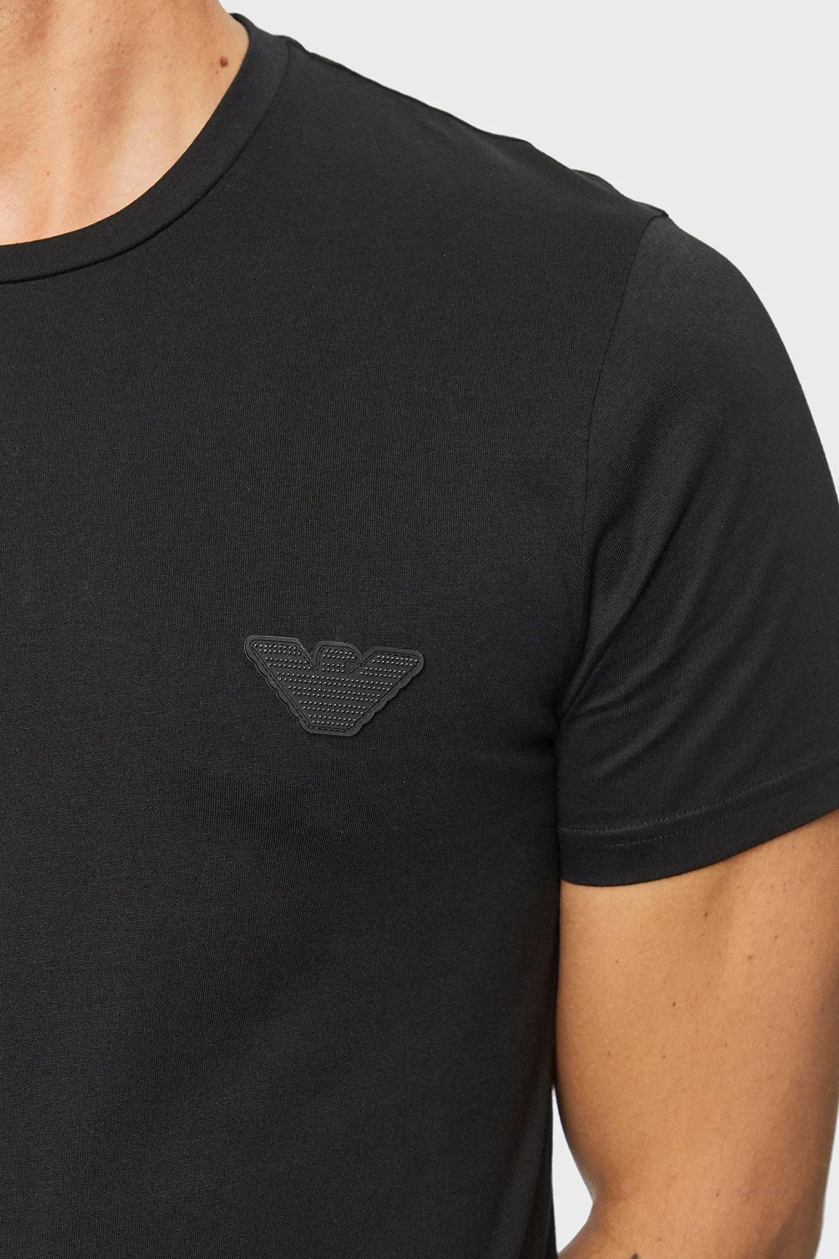 Emporio Armani % 100 Pamuk Regular Fit Bisiklet Yaka Erkek T Shirt 110853 3F755 00020 SİYAH - 5