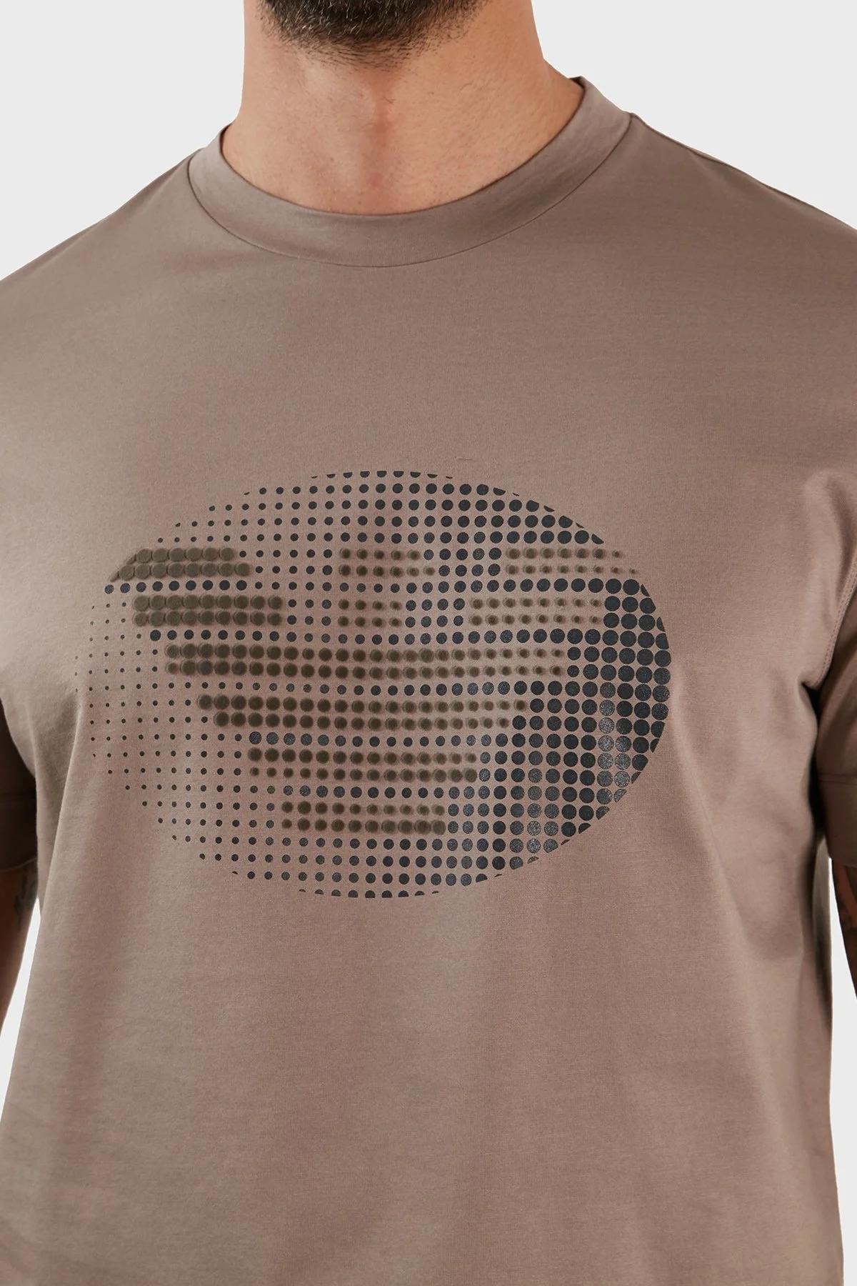 Emporio Armani % 100 Pamuk Regular Fit Bisiklet Yaka Erkek T Shirt 3R1TU1 1JSAZ 0144 TOPRAK - 10