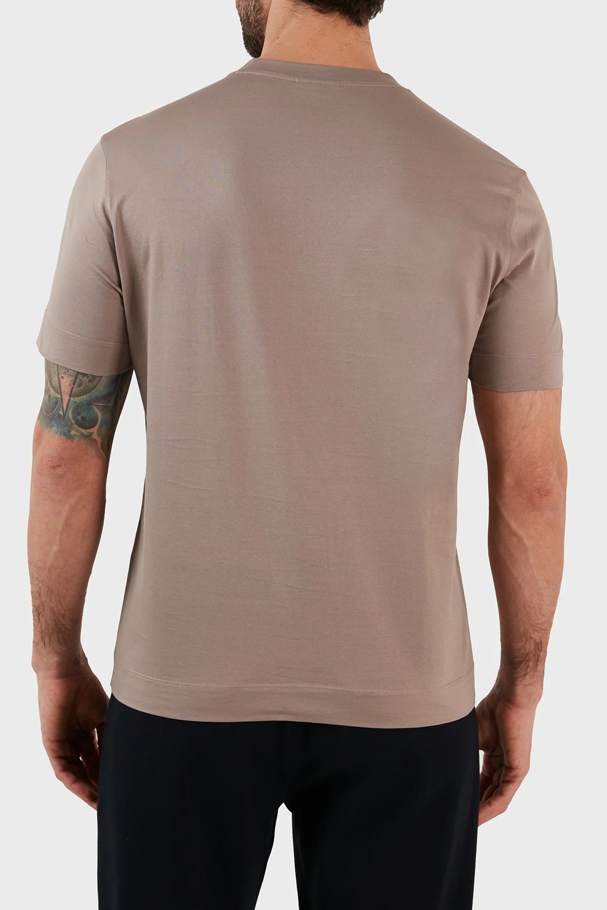 Emporio Armani % 100 Pamuk Regular Fit Bisiklet Yaka Erkek T Shirt 3R1TU1 1JSAZ 0144 TOPRAK - 12
